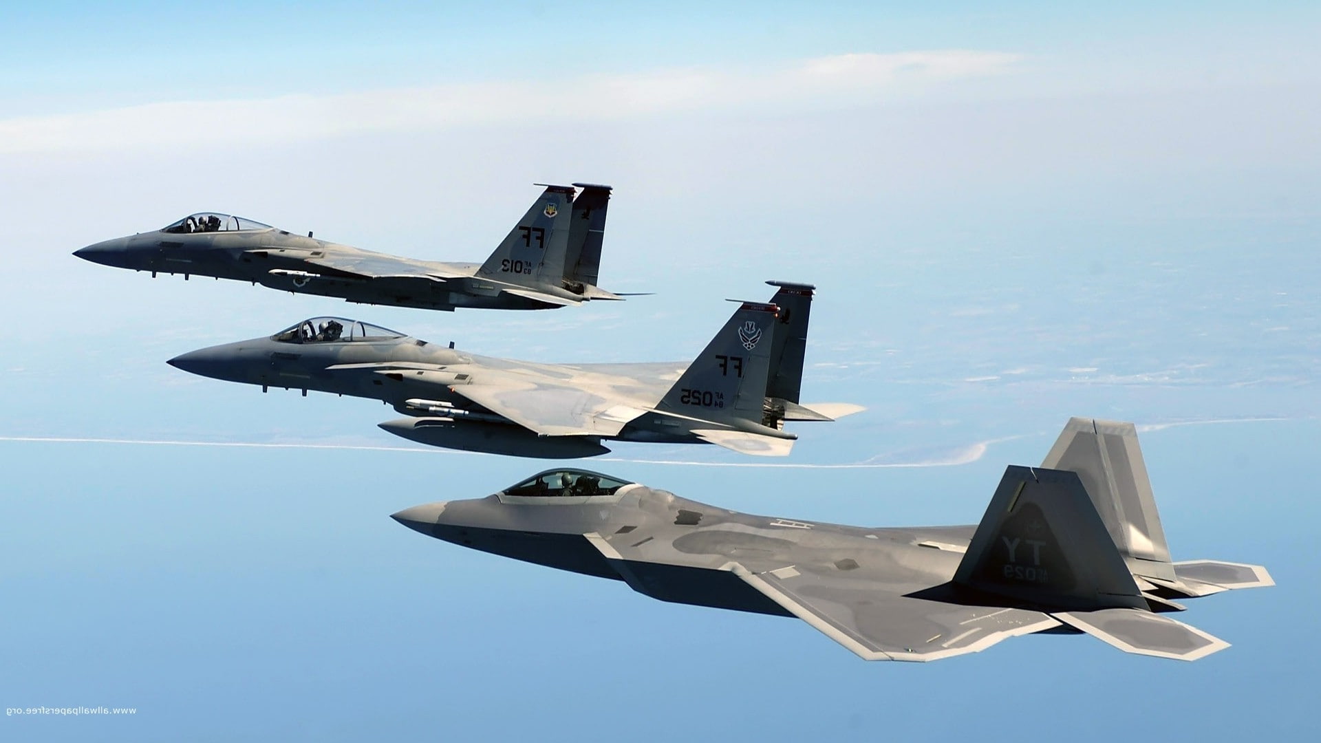 military airplane, air force, army, airplane, military aircraft airplane jets f22 raptor f 15 eagle, nature, no people, mode of transportation, plane, sky, HD Wallpaper