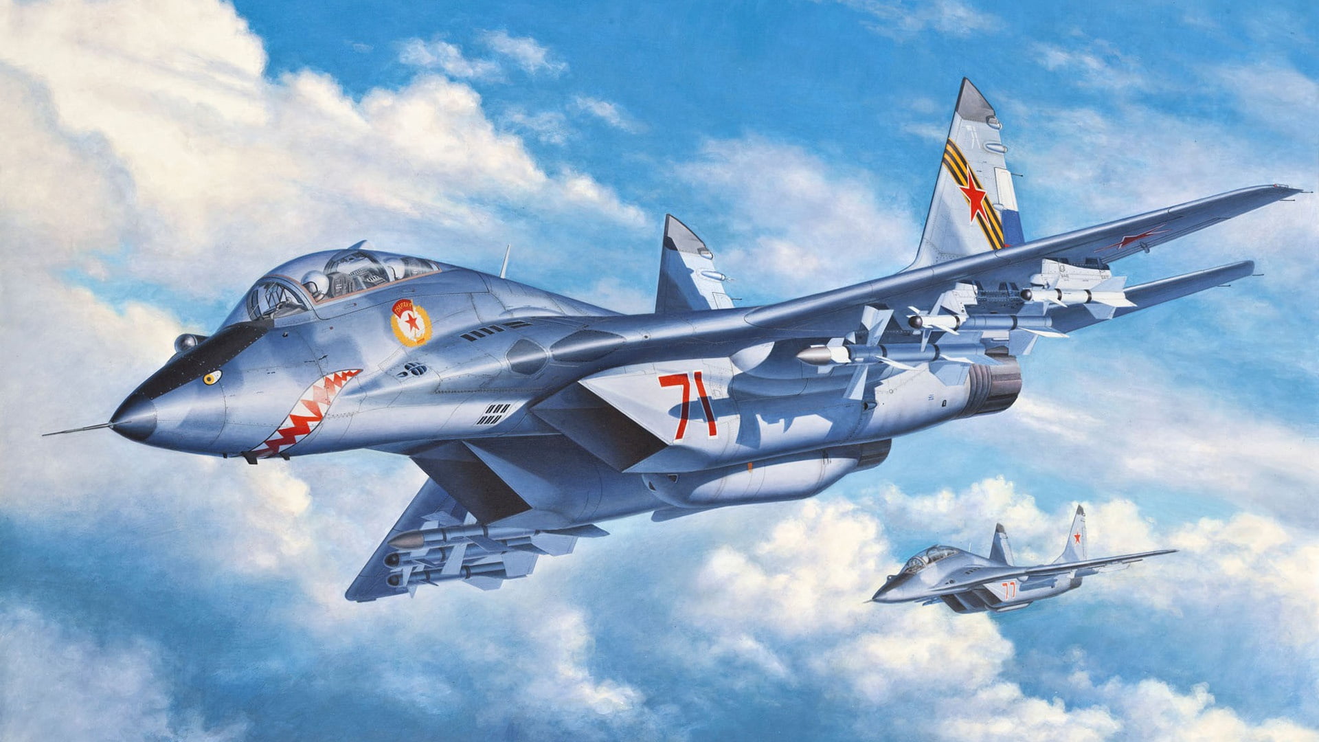 MiG-29UB, Soviet multipurpose fighter, 1080P, the fourth generation, double training-combat fighter, OKB MiG, HD Wallpaper