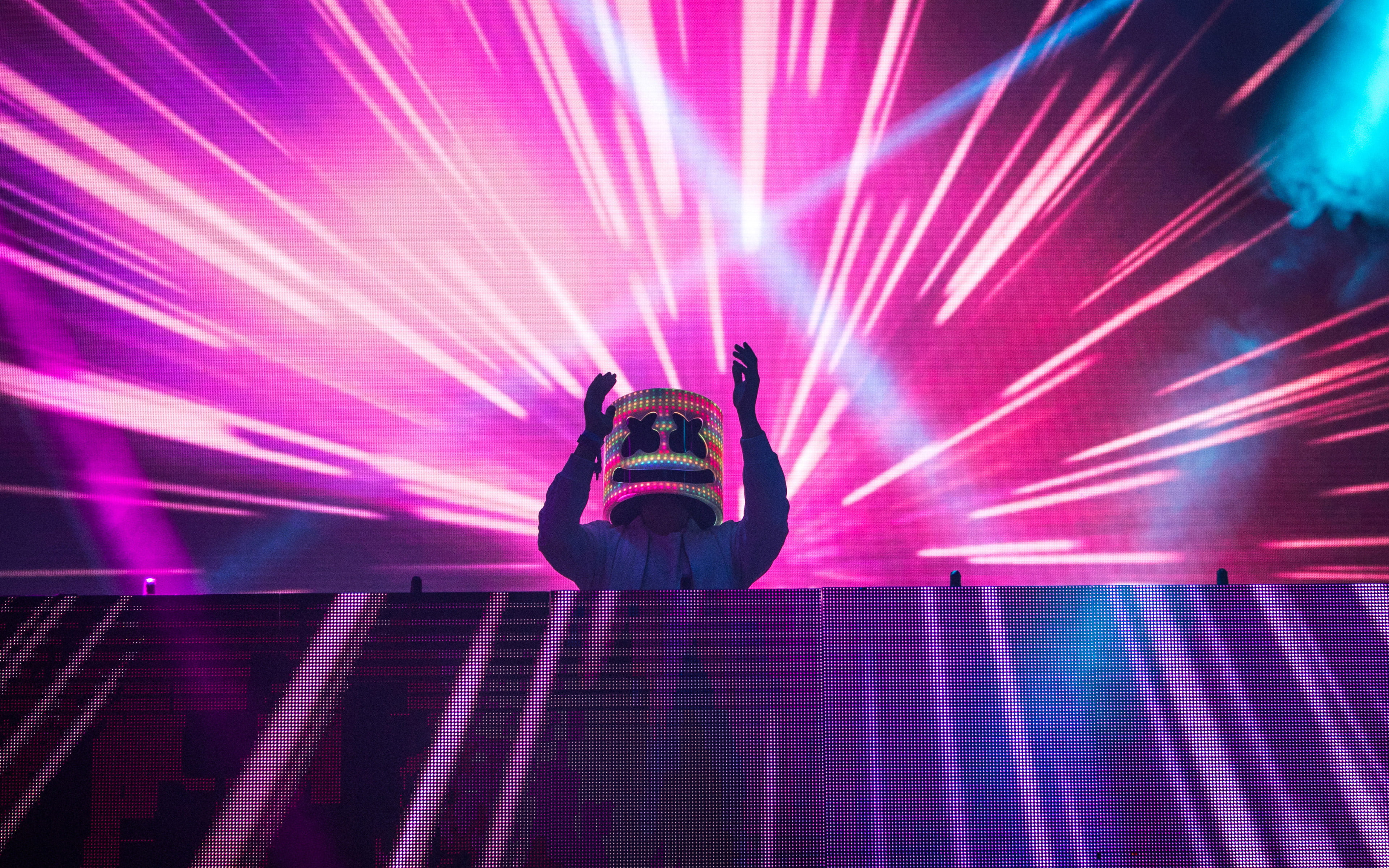 Neon lights, 4K, 4K, Marshmello, HD Wallpaper