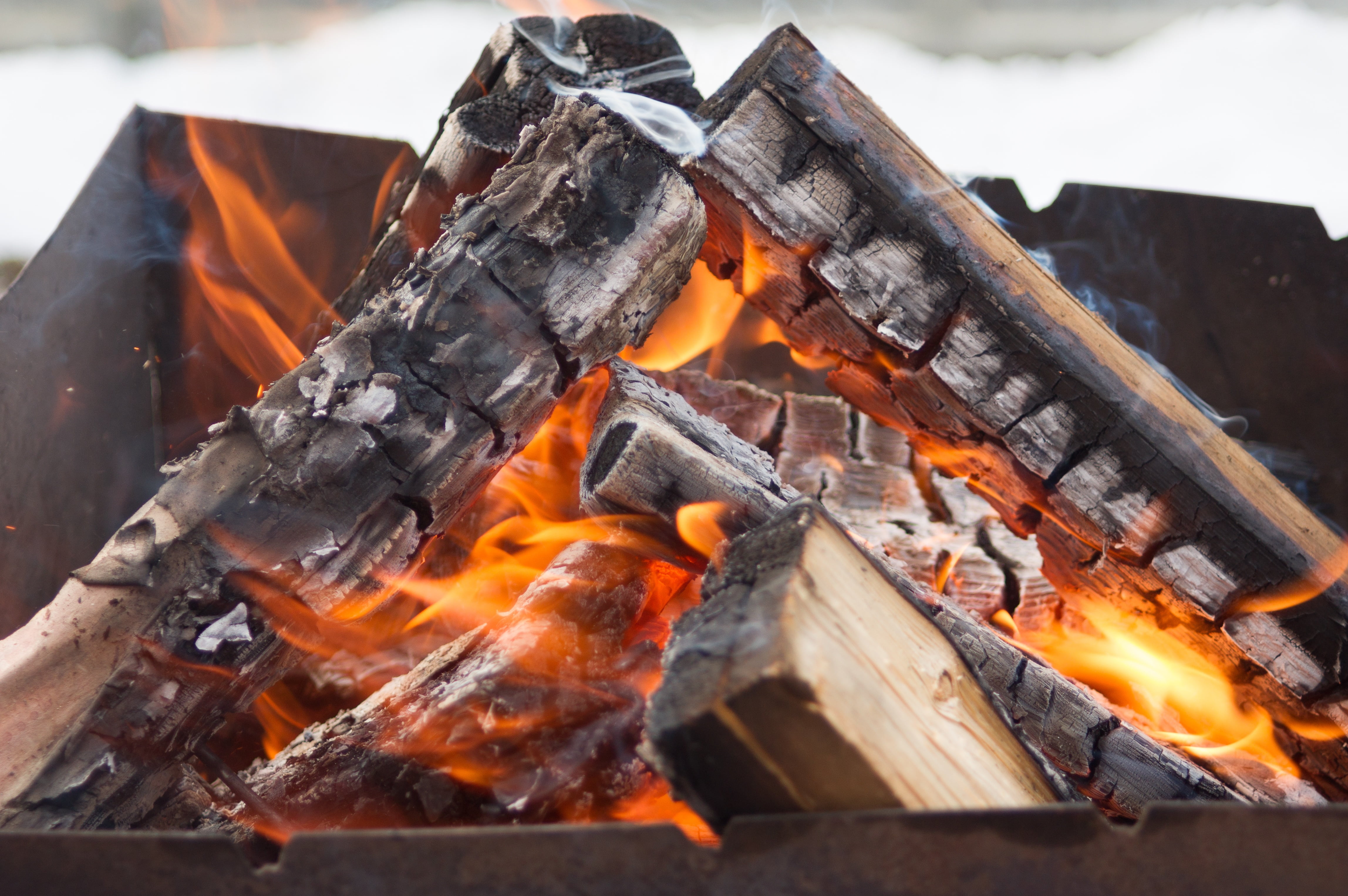 burning, heat - temperature, food, fire, fever, nature, 4K, wood, barbecue, glowing, mangal, food and drink, no people, outdoors, fire - natural phenomenon, HD Wallpaper