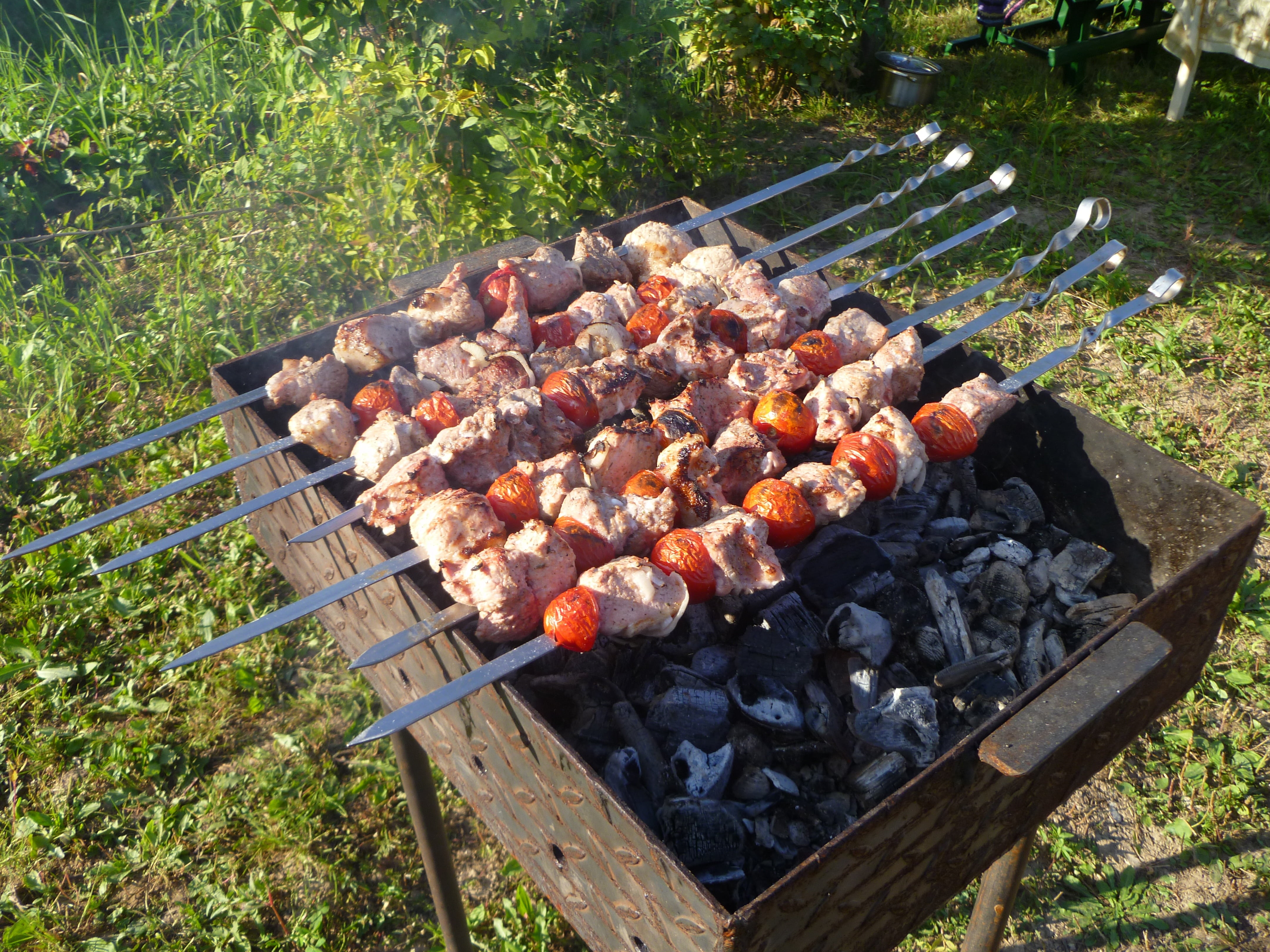mangal, wellbeing, grilled, barbecue grill, meat, heat - temperature, coal, preparing food, front or back yard, high angle view, barbecue, food and drink, HD Wallpaper