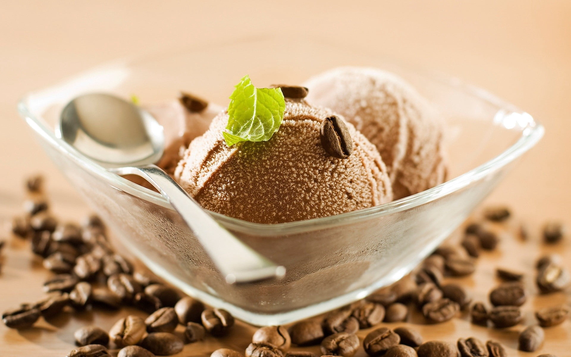 herb, indoors, leaf, close-up, wood - Material, dessert, stainless, snack, refreshment, sweet Food, ready-to-eat, backgrounds, nut, sweet, cake, ice cream, HD Wallpaper