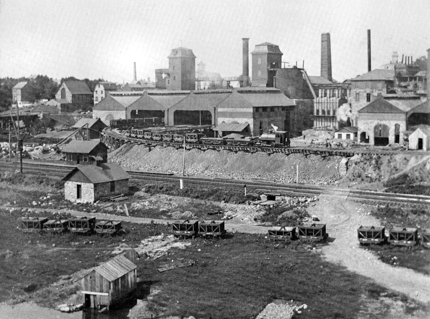 the past, travel destinations, high angle view, built structure, transportation, United States, architecture, no people, nature, Allentown, 1889, visual Art, HD Wallpaper