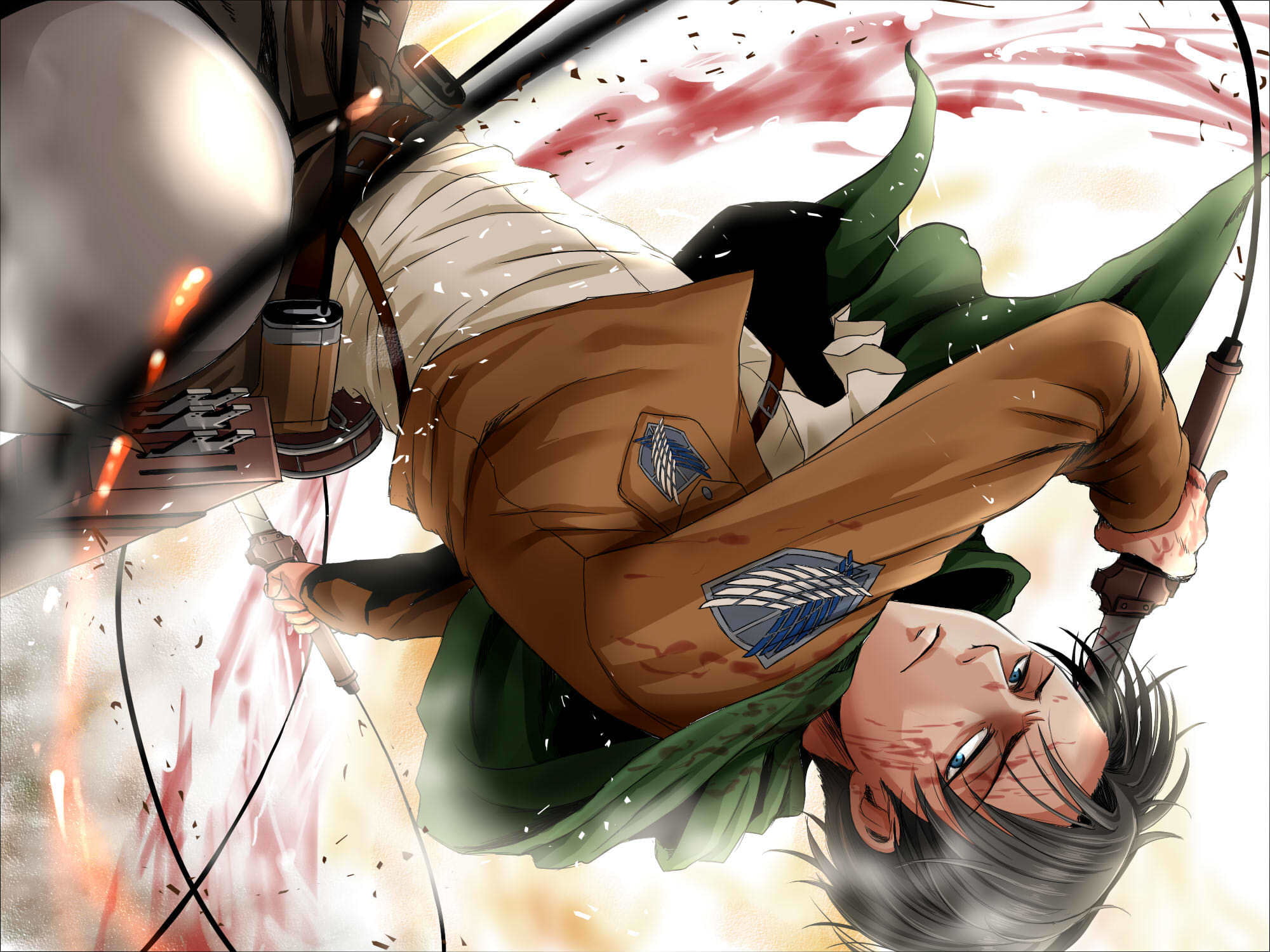 male, sport, amusement park, shingeki no kyojin, people, childhood, anime, swords, illustration, day, child, clothing, rivaille, boys, arts culture and entertainment, HD Wallpaper