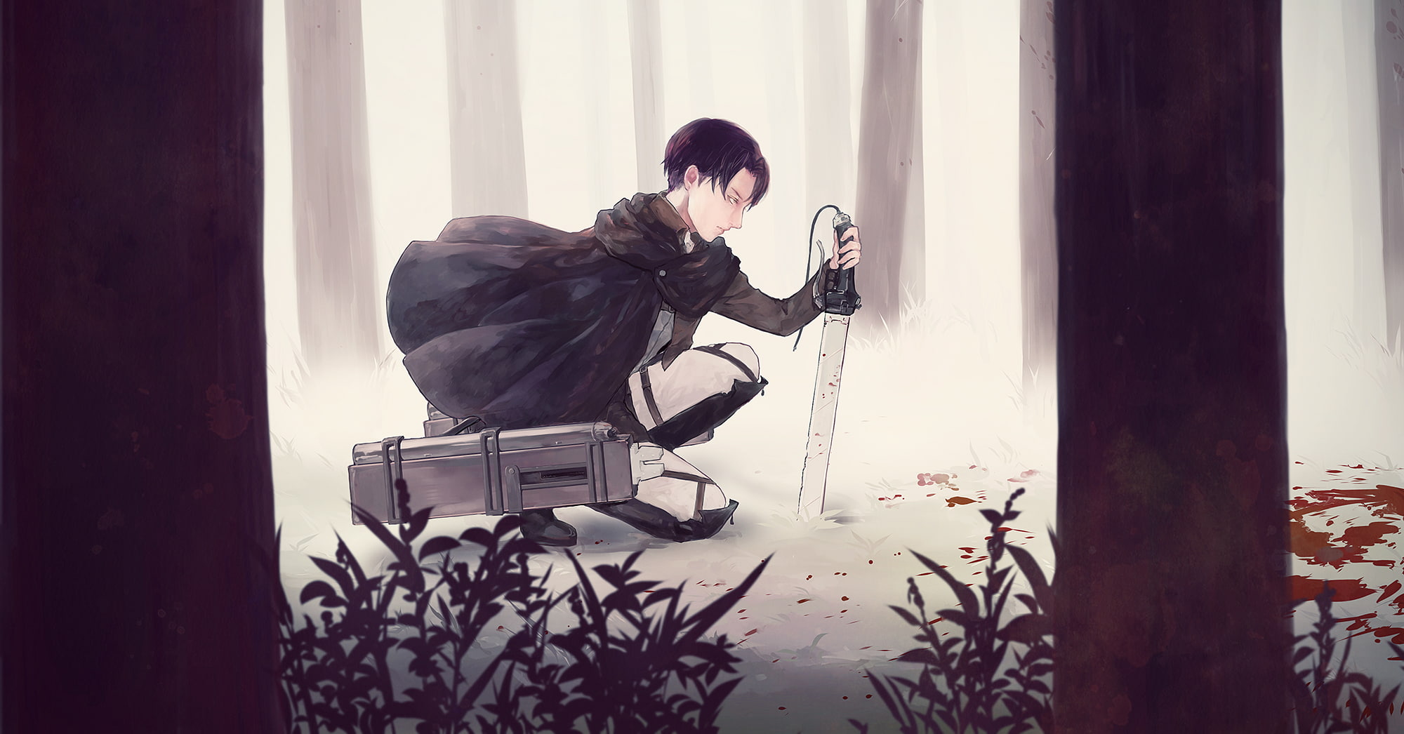 1080P, rivaille, blood, shingeki, kyojin, HD Wallpaper