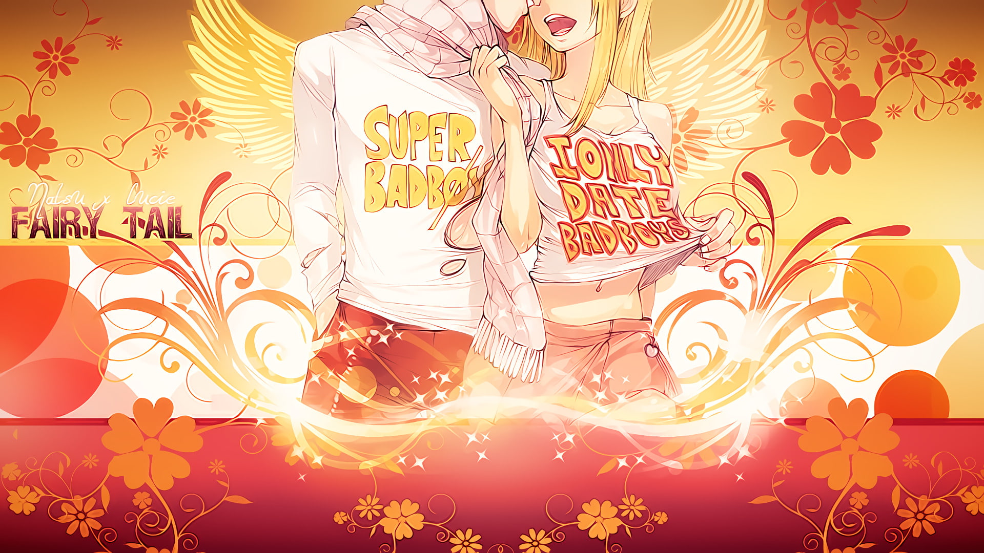 1080P, Natsu Dragneel, Lucy Heartfilia, Anime, Fairy Tail, NaLu (Fairy Tail), HD Wallpaper