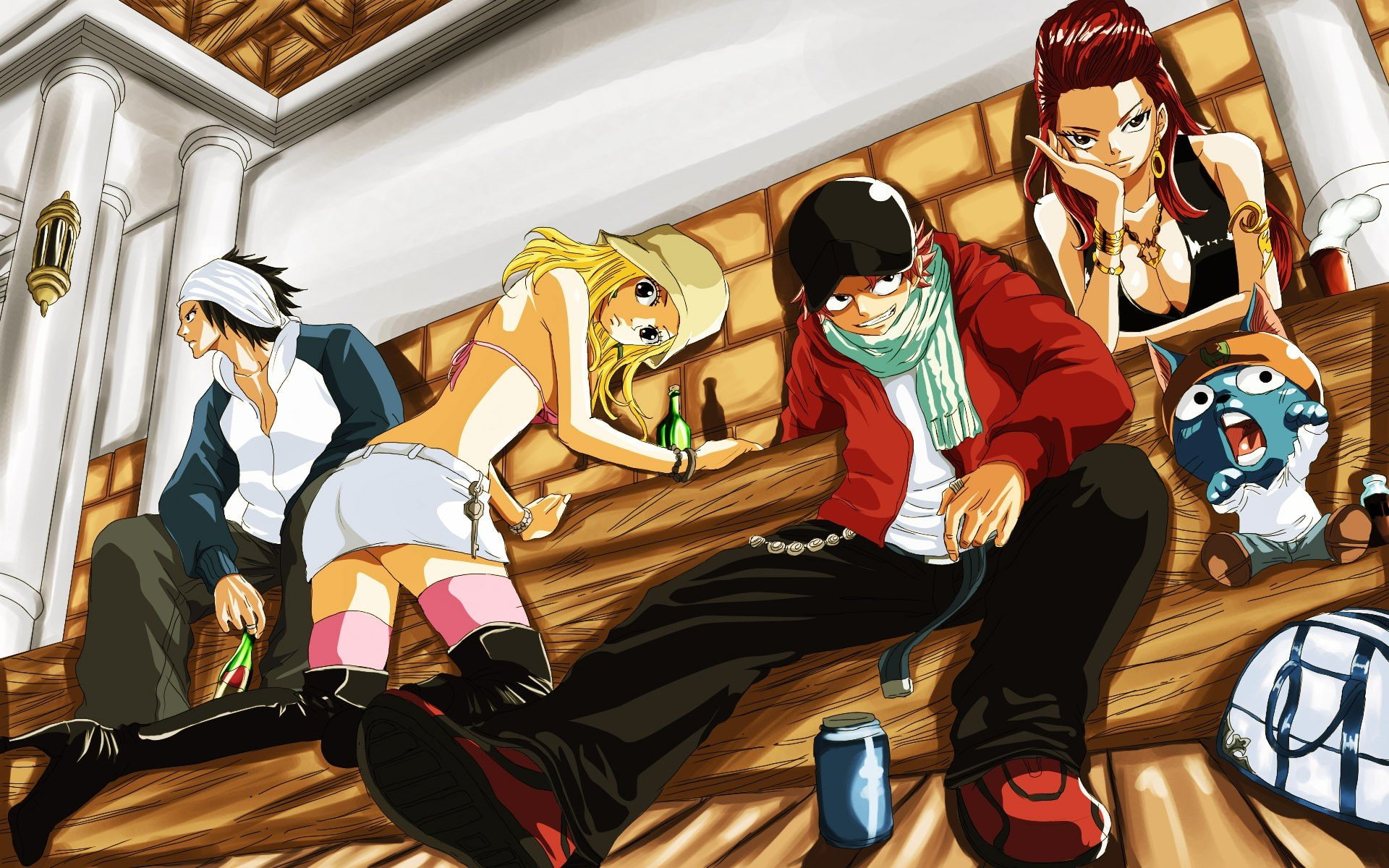 dragneel, heartfilia, happy, lucy, 1080P, fullbuster, tail, erza, knightwalker, gray, natsu, scarlet, fairy, HD Wallpaper