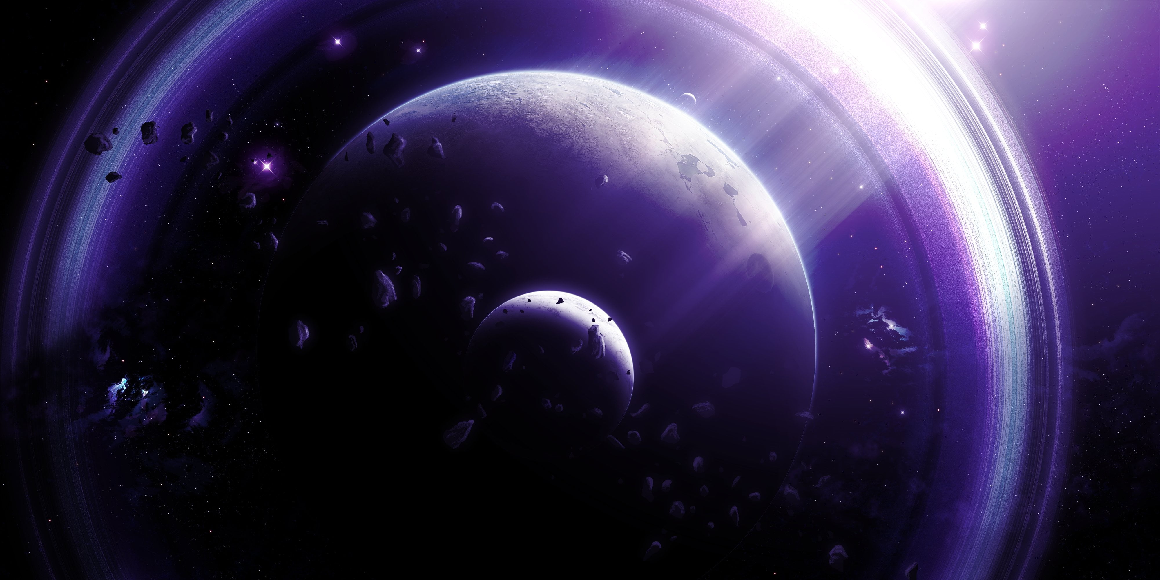 nebula, Sun, Interstellar (movie), black holes, planet, space, galaxy, 4K, stars, HD Wallpaper