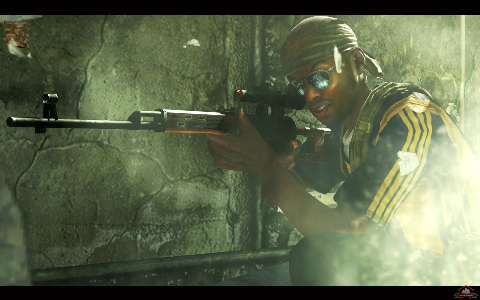 weapon, Call of Duty: Modern Warfare 2, glasses, portrait, auto post production filter, sport, skill, 1080P, young adult, front view, holding, gun, waist up, HD Wallpaper