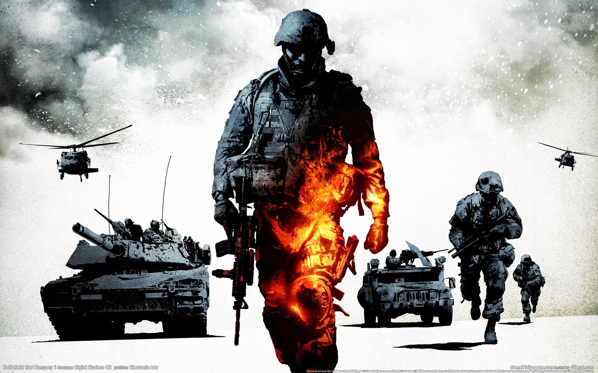 1080P, aggression, conflict, army, headwear, battlefield bad company 2, army soldier, weapon, nature, gun, war, people, group, fighting, military, battle, HD Wallpaper