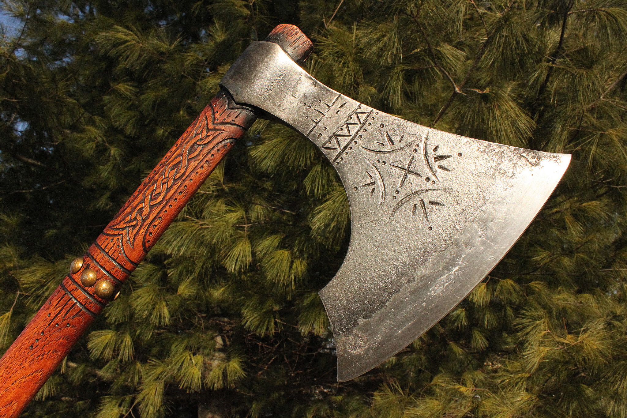 outdoors, symbol, ax, focus on foreground, still life, lumberjack, day, metal, silver, equipment, number, text, steel, single Object, christmas, patterns, HD Wallpaper