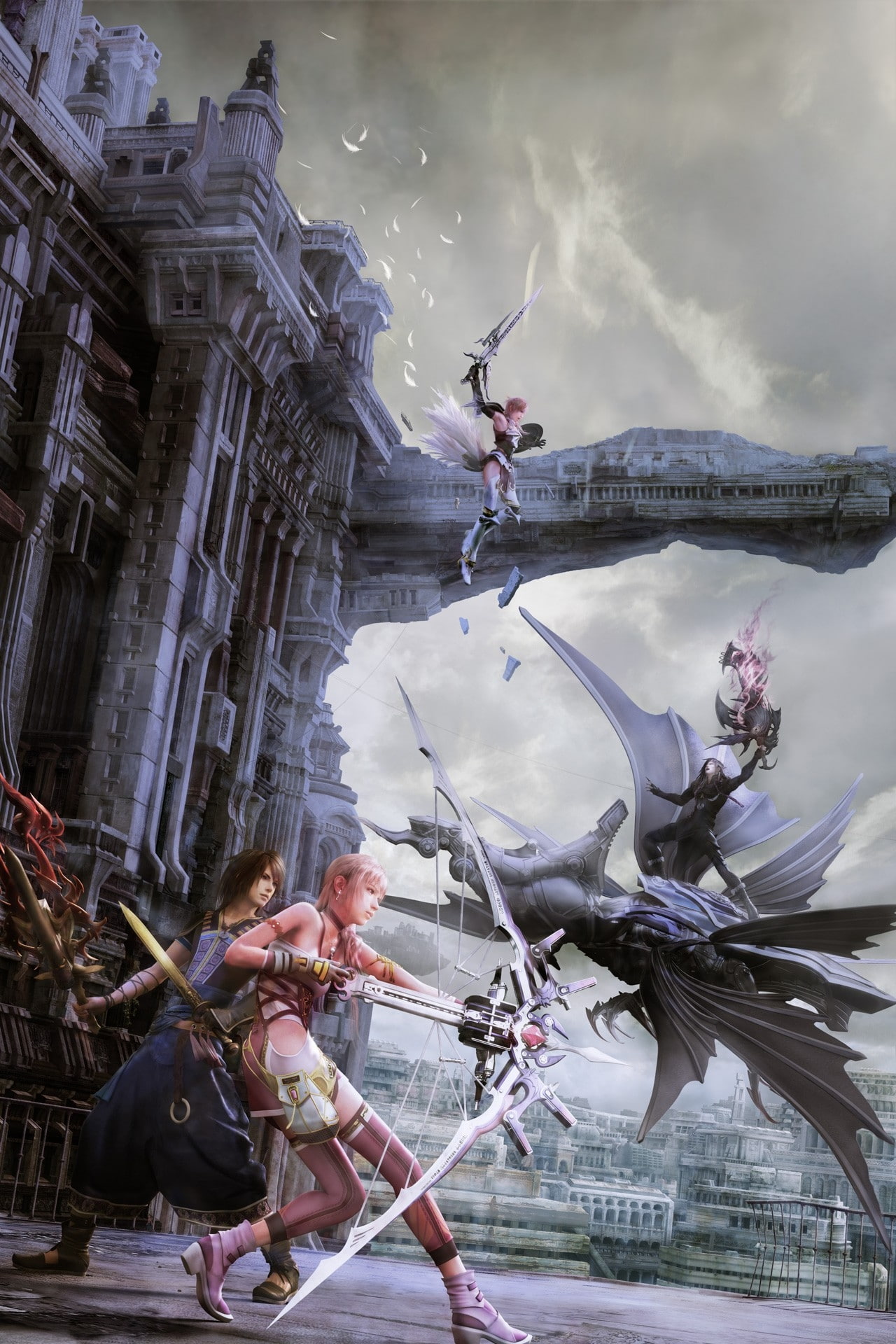 machines, earrings, swords, fantasy, hd, final, art, video, girls, anime, boots, raili, flying, 1080P, d, cityscapes, xiii, games, Phone HD Wallpaper