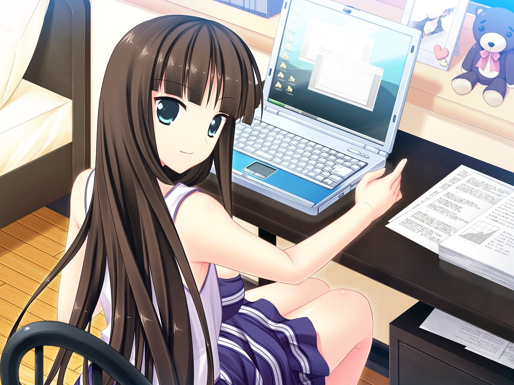 abstract, art, d, anime, 720P, hd, laptops, cg, girls, game, game cg, HD Wallpaper