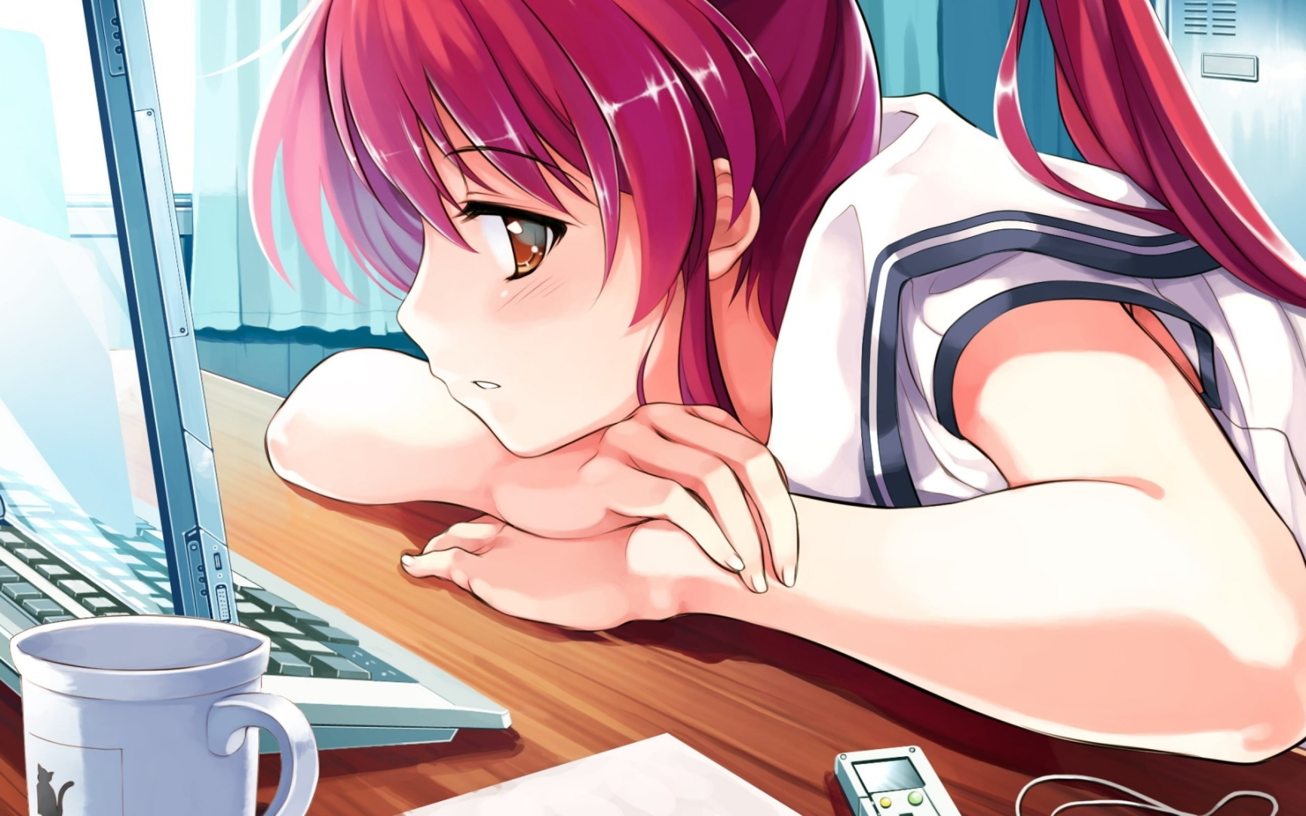 suiheisen, visual novel, school, miyamae, d, uniforms, made, tomoka, abstract, mile, 2K, visual, anime, game, novel, nan, school uniforms, girls, cg, hd, HD Wallpaper