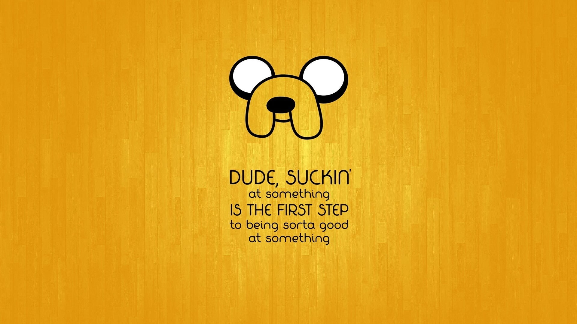 anime, yellow, cartoon, Adventure Time, motivational, 1080P, Jake the Dog, quote, HD Wallpaper