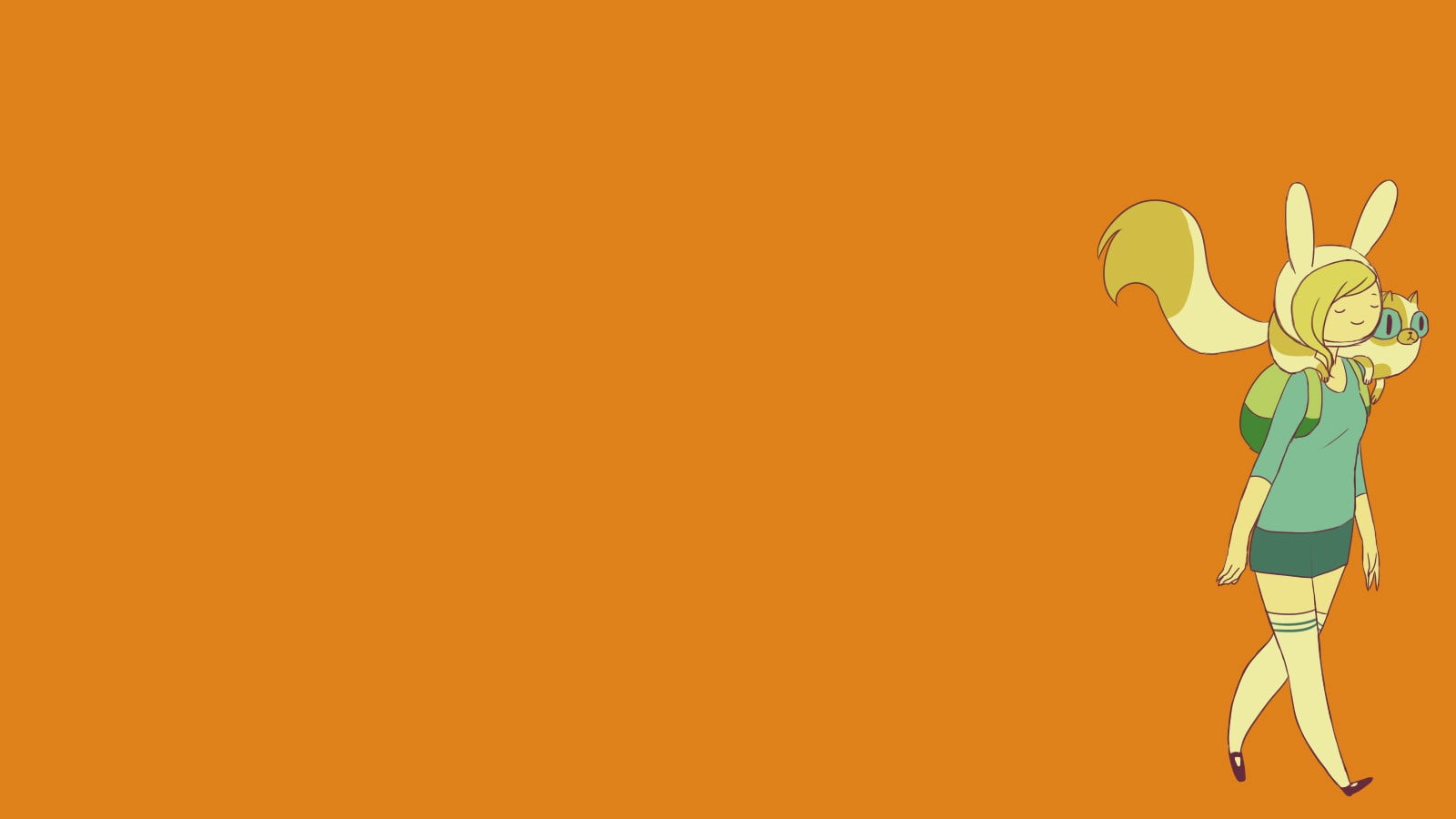 copy space, superhero, orange, haired, cartoon, yellow, adult, full length, minimalism, standing, colored background, creativity, Adventure Time, 720P, HD Wallpaper