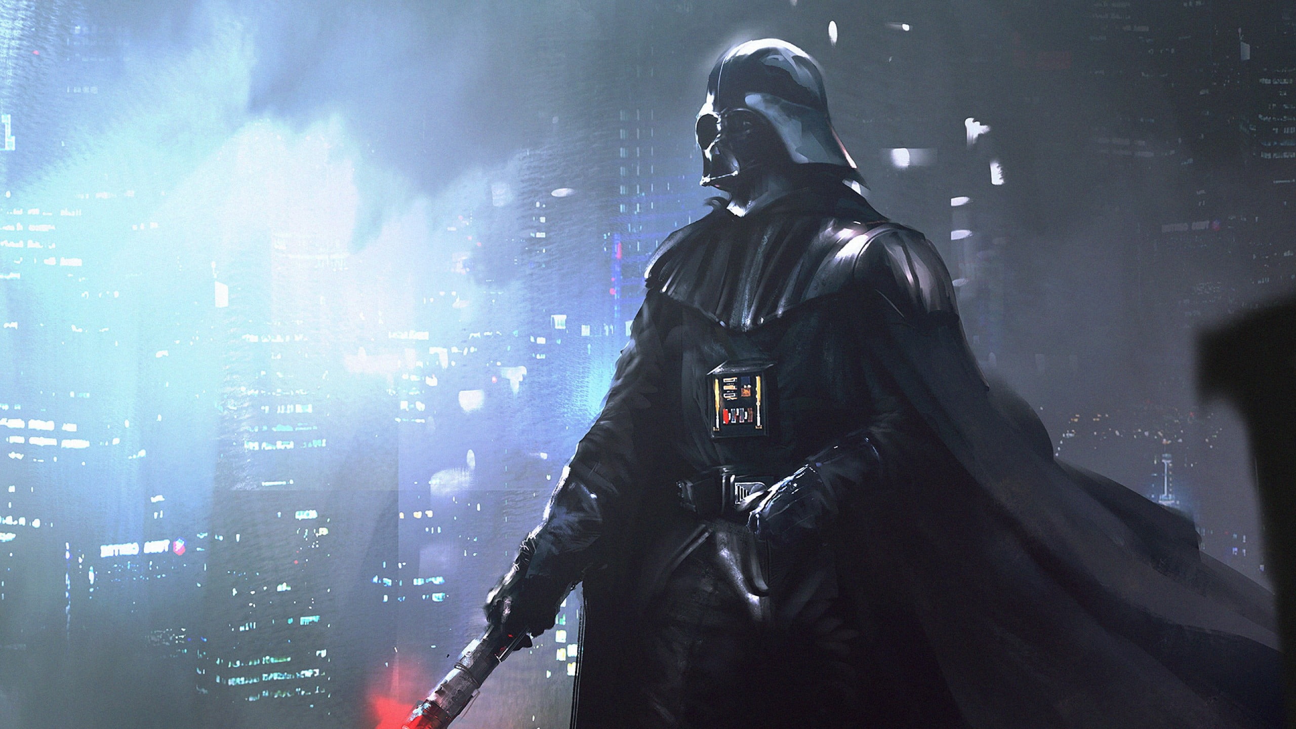 government, Star Wars, security, men, communication, night, safety, waist up, adult, one person, city, firefighter, vader, 2K, built structure, HD Wallpaper