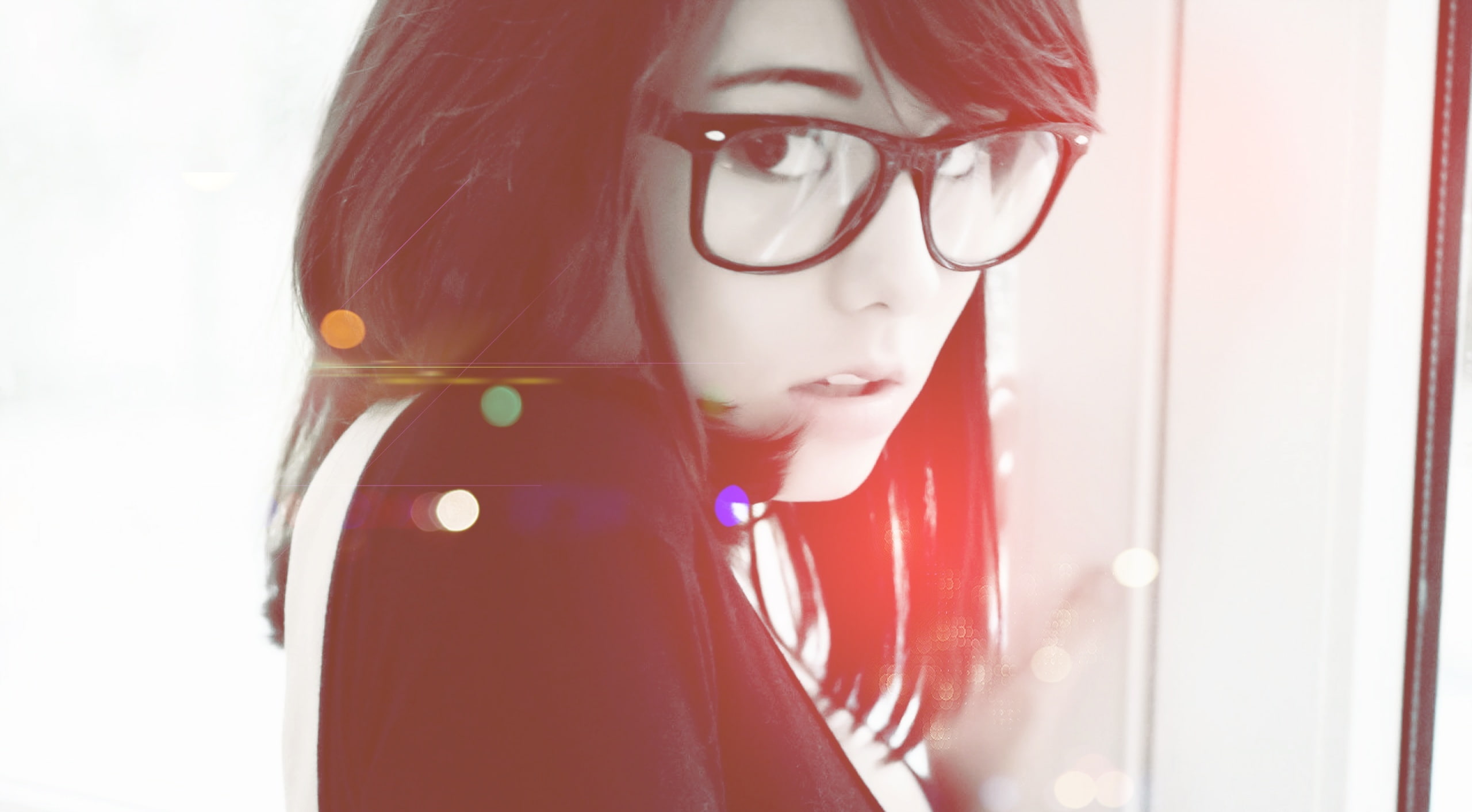 girl, women, portrait, young adult, one person, beauty, indoors, hd, beautiful woman, s, black, leisure activity, sizardesign, sdgn, glasses, looking, Girls, HD Wallpaper