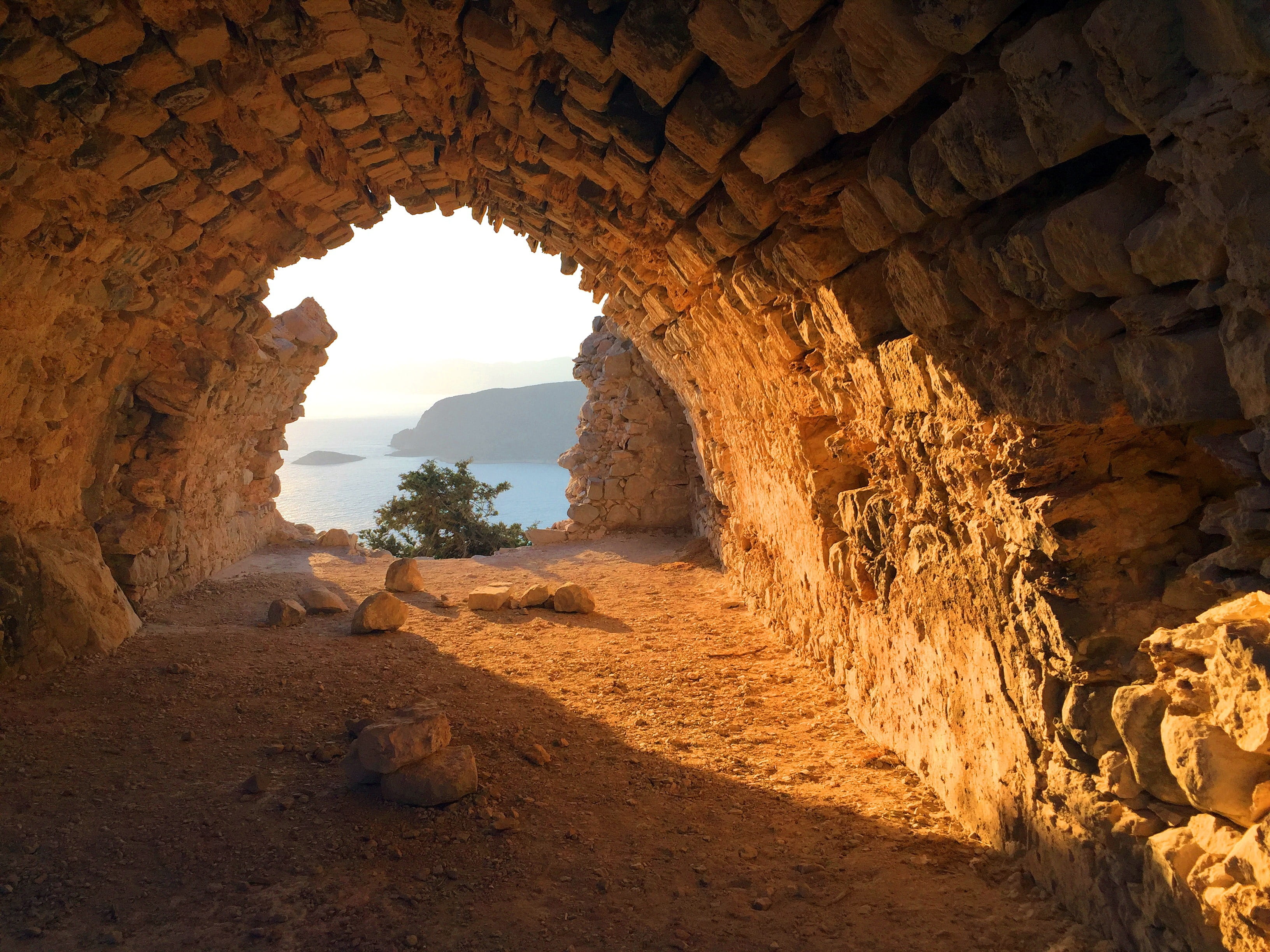 travel destinations, day, ruined, the past, tourism, physical geography, rock - object, solid, arch, rhodes island, rhodes, rock formation, natural arch, HD Wallpaper