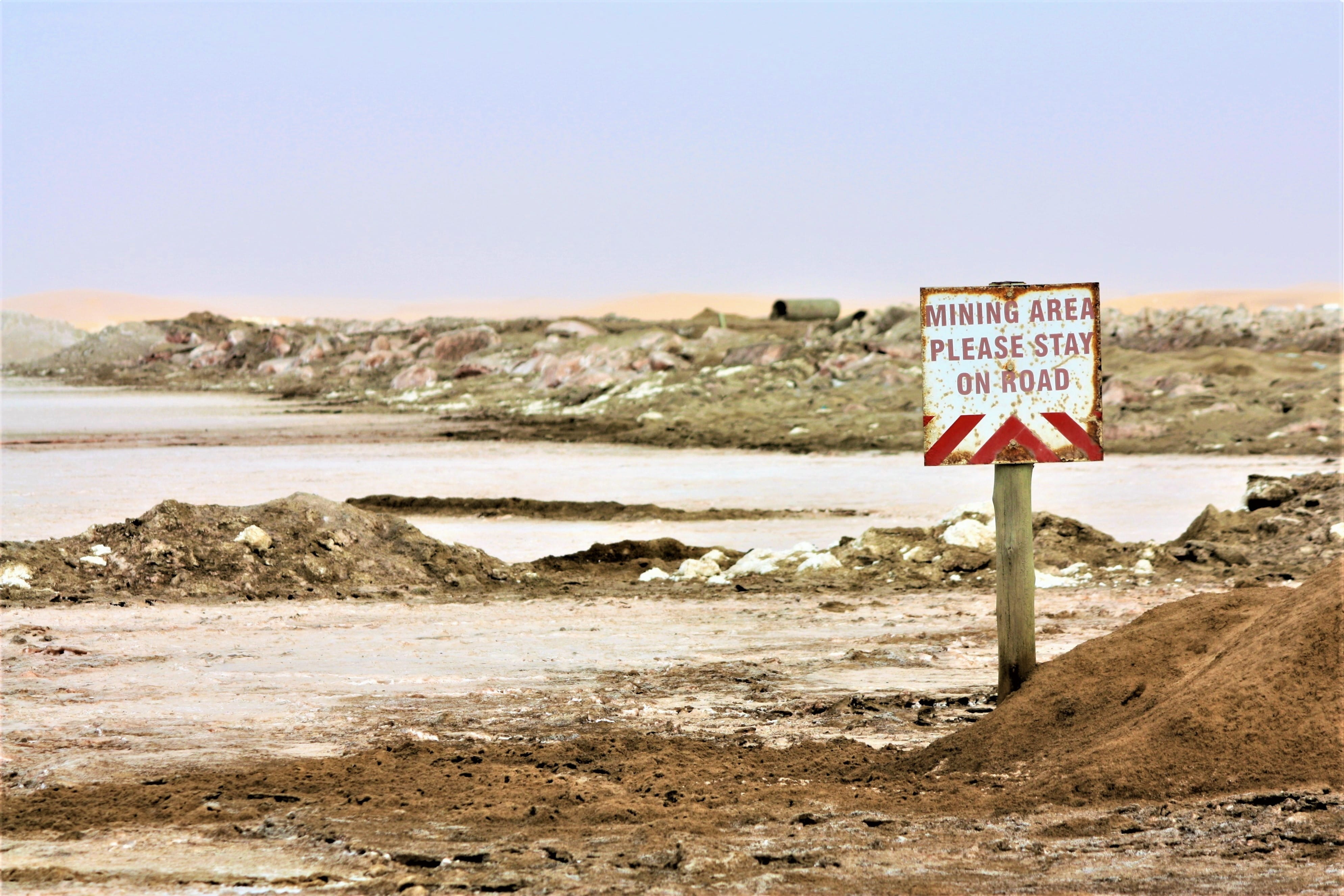 danger, western script, salt, harsh, no people, text, land, road, landscape, dust, rock, desert, arid climate, open cast, rock - object, dirt, sky, walvis bay, HD Wallpaper