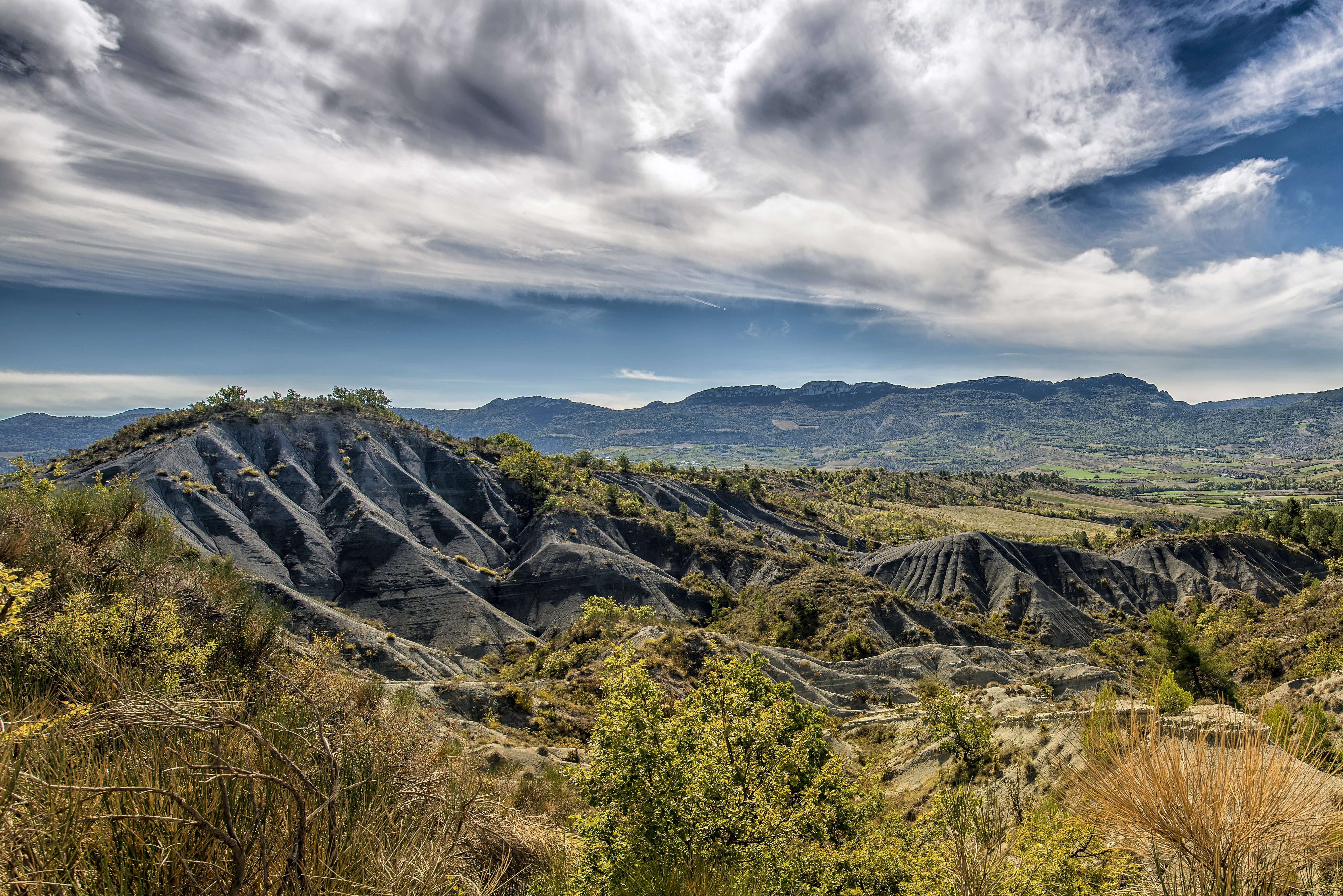 limestone, outdoors, cement, scenics, roche, surrounded, trees, nature, landscape, environment, plant, growth, gray, sky, arid climate, mountain, sedimentary, HD Wallpaper