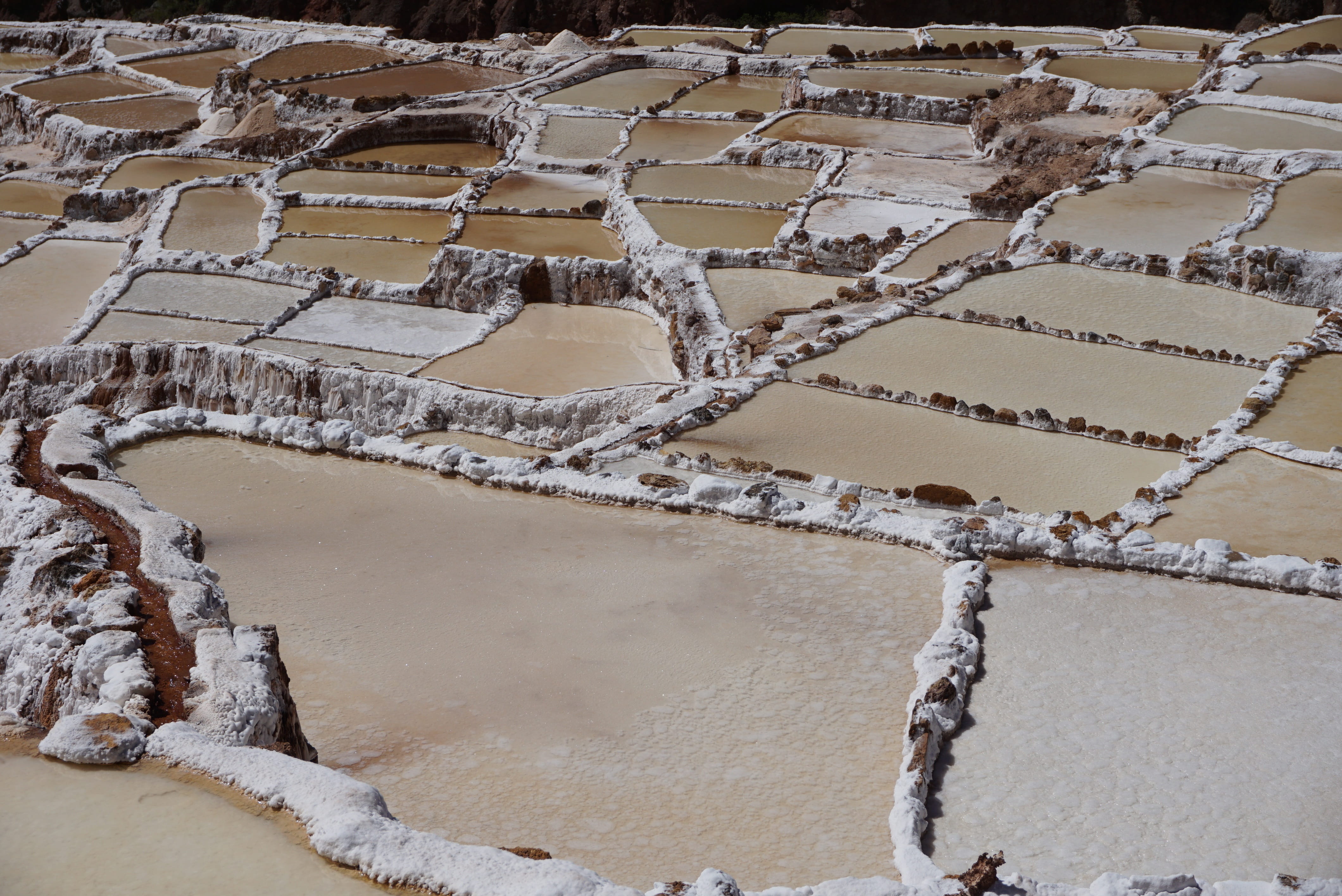 no people, day, landscape, beauty in nature, salt basin, pattern, tranquil scene, peru, arid climate, salt, 4K, salt - mineral, saline, tranquility, salt flat, HD Wallpaper