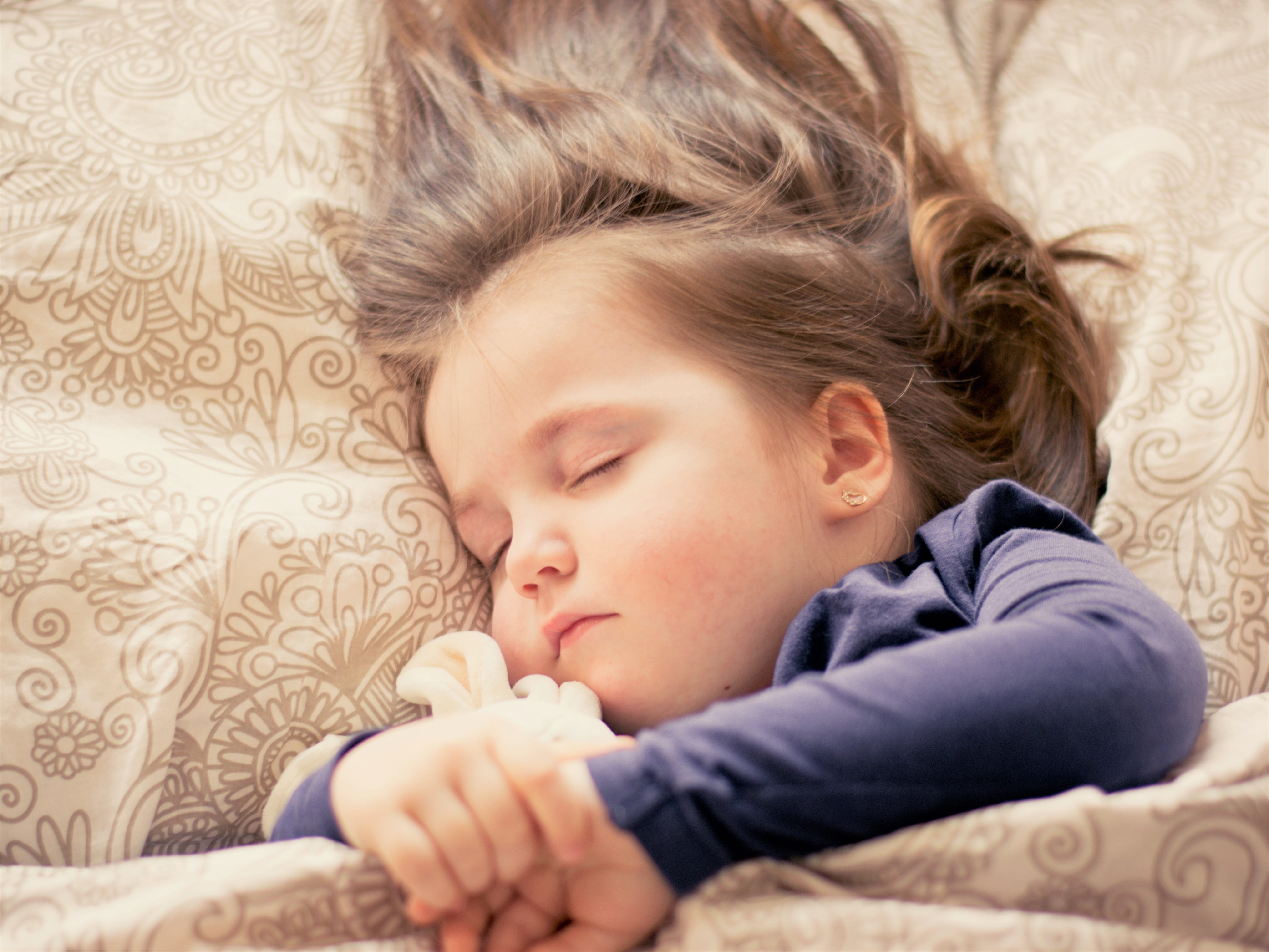 girl, indoors, childhood, real people, child, cozy, hair, adorable, portrait, males, eyes closed, furniture, resting, bed, headshot, sleep, lying down, HD Wallpaper
