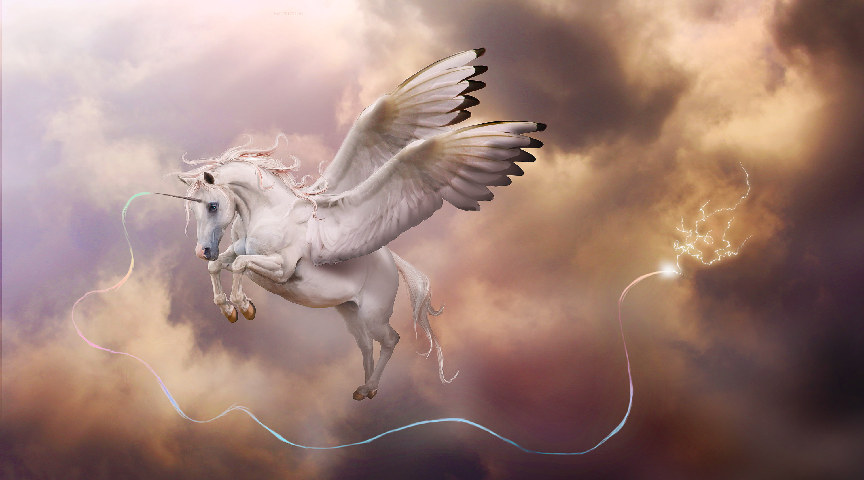 Clouds, 2K, Pegasus, Storm, HD Wallpaper