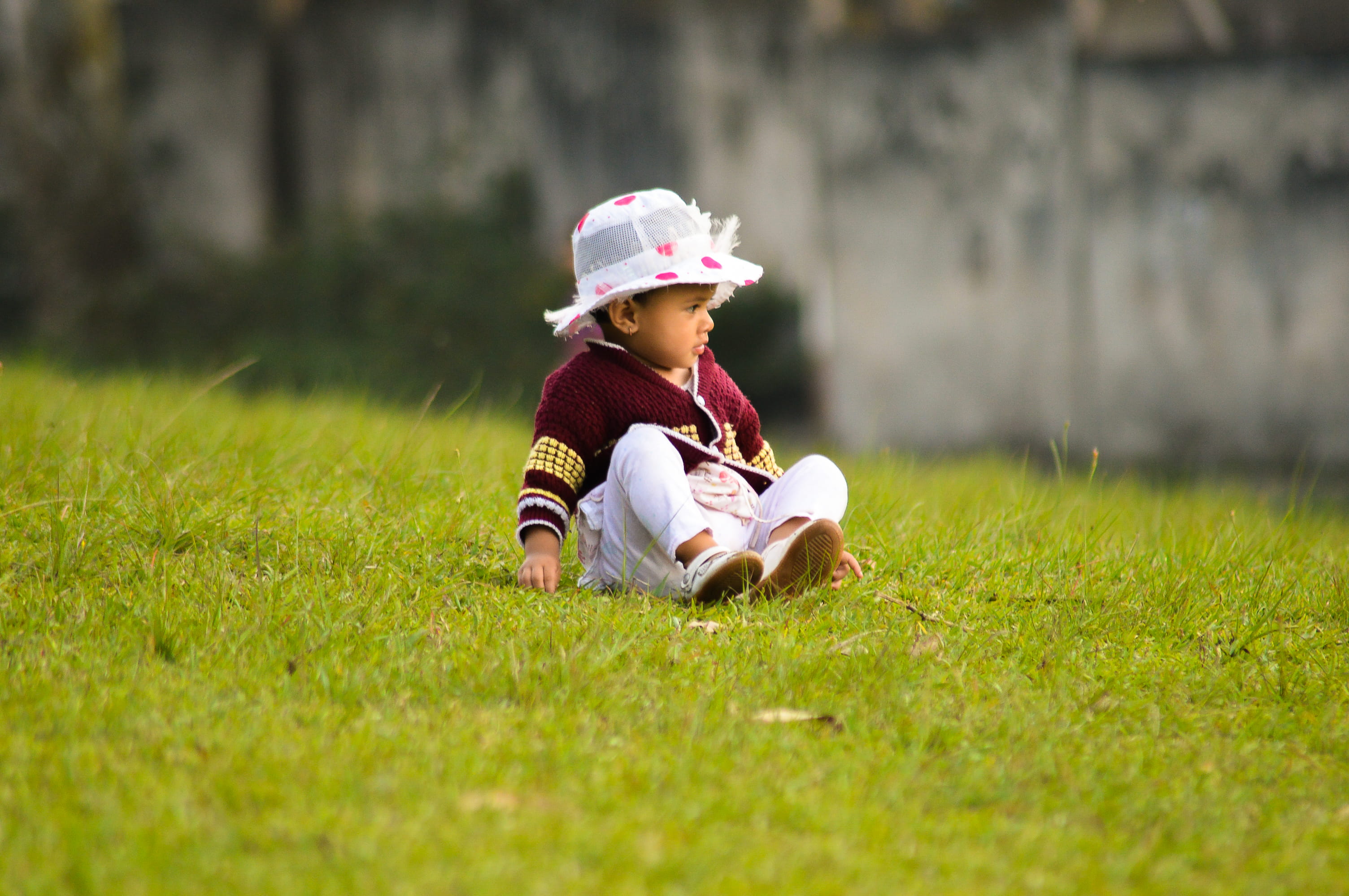 front view, 2K, child, childhood, cuteness, plant, cute, leisure activity, selective focus, sitting, shillong, polo ground no. 5, one person, newborn, HD Wallpaper