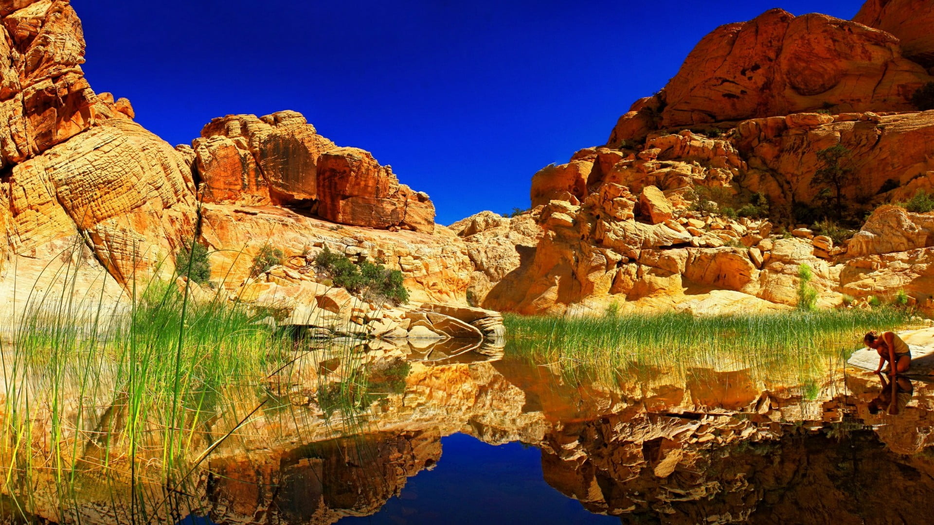mountain, layered, rock, solid, sandstone, eroded, red rock canyon, beauty in nature, las vegas, tranquil scene, outdoors, non-urban scene, rock formation, HD Wallpaper