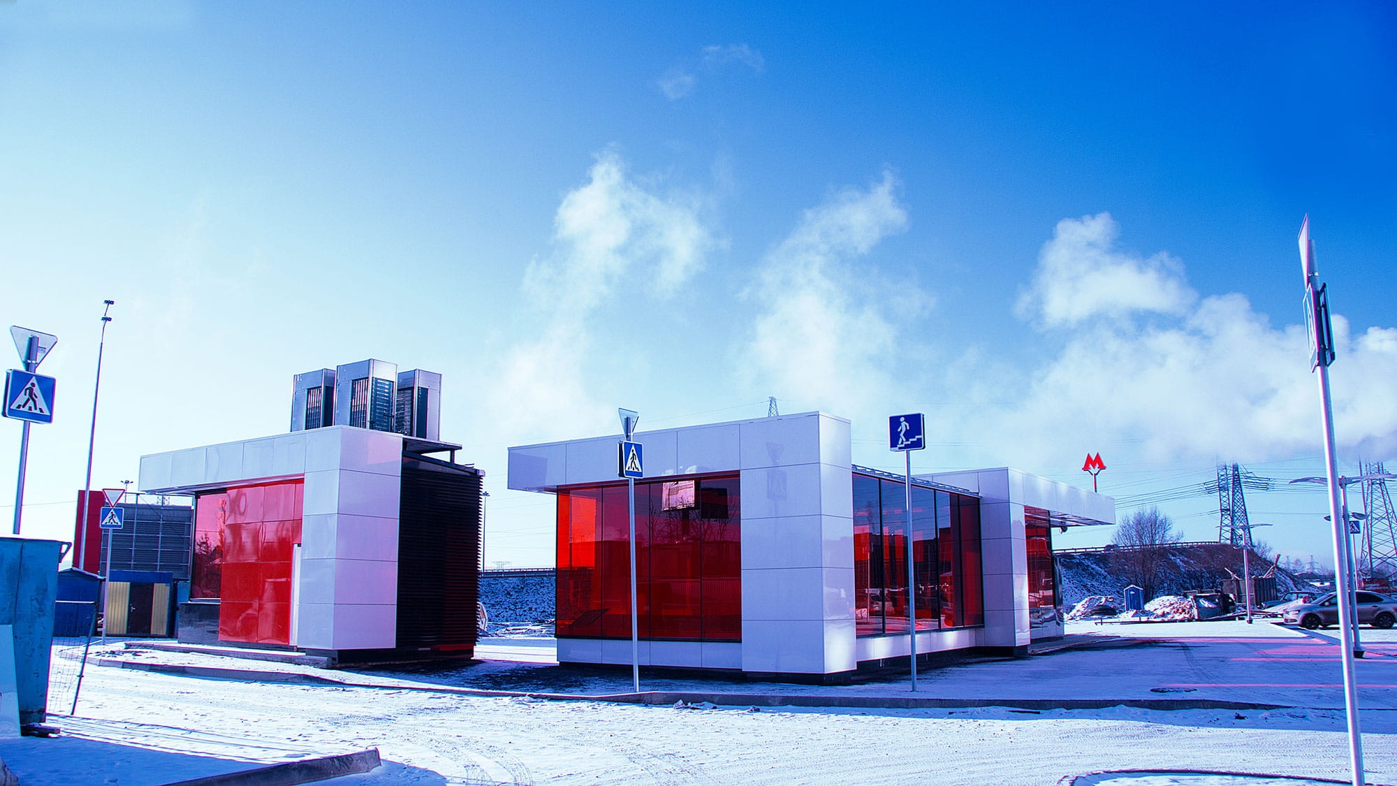 glass, winter, russia, day, built structure, architecture, window, snow, nature, megalopolis, moscow, red, cold temperature, building exterior, city, cloud - sky, HD Wallpaper
