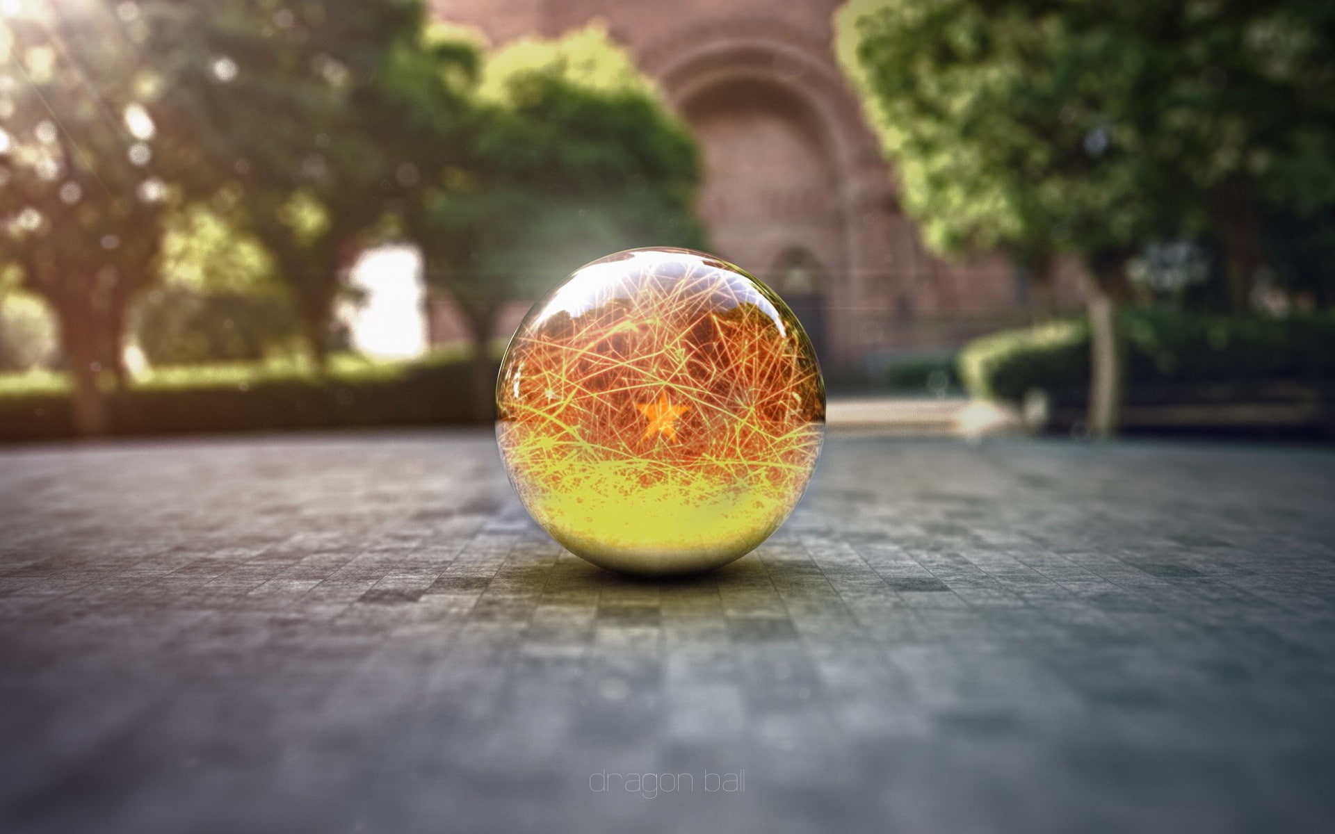 sphere, digital art, 1080P, Dragon Ball, marble, HD Wallpaper