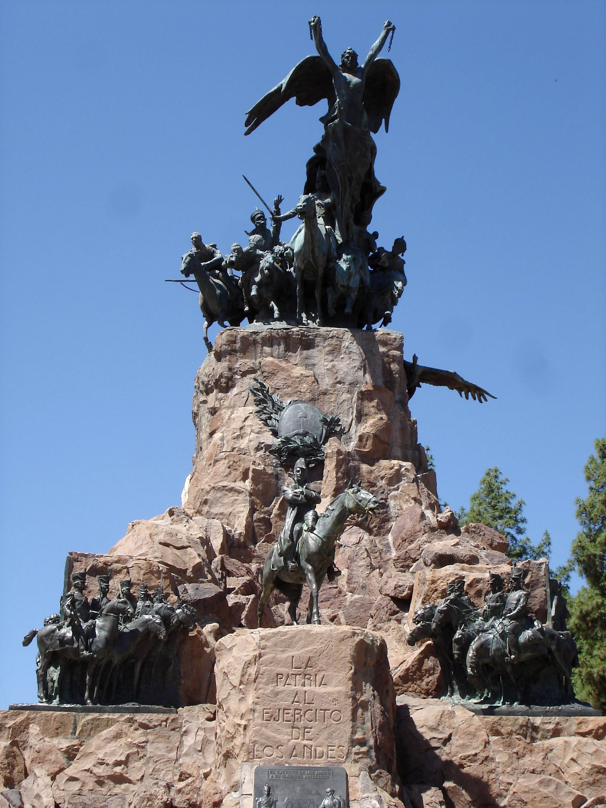Army of the Andes, Argentina, human representation, the past, art and craft, architecture, andes, sky, outdoors, 2K, low angle view, Mendoza, no people, Phone HD Wallpaper