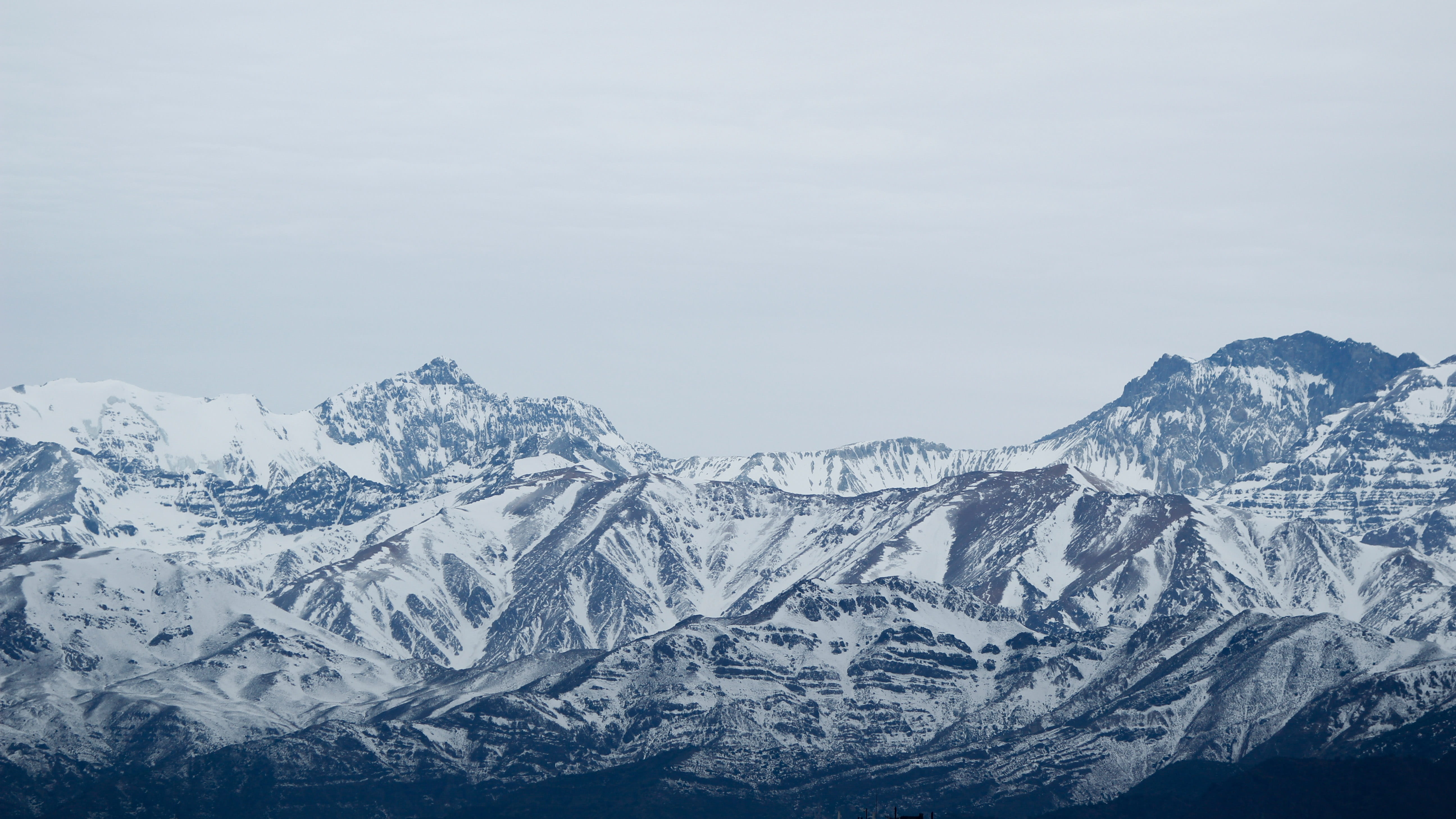 Mountain, scenics, no people, non-urban scene, environment, Cordillera, winter, landscape, snowcapped mountain, beauty in nature, tranquil scene, 5K, sky, HD Wallpaper
