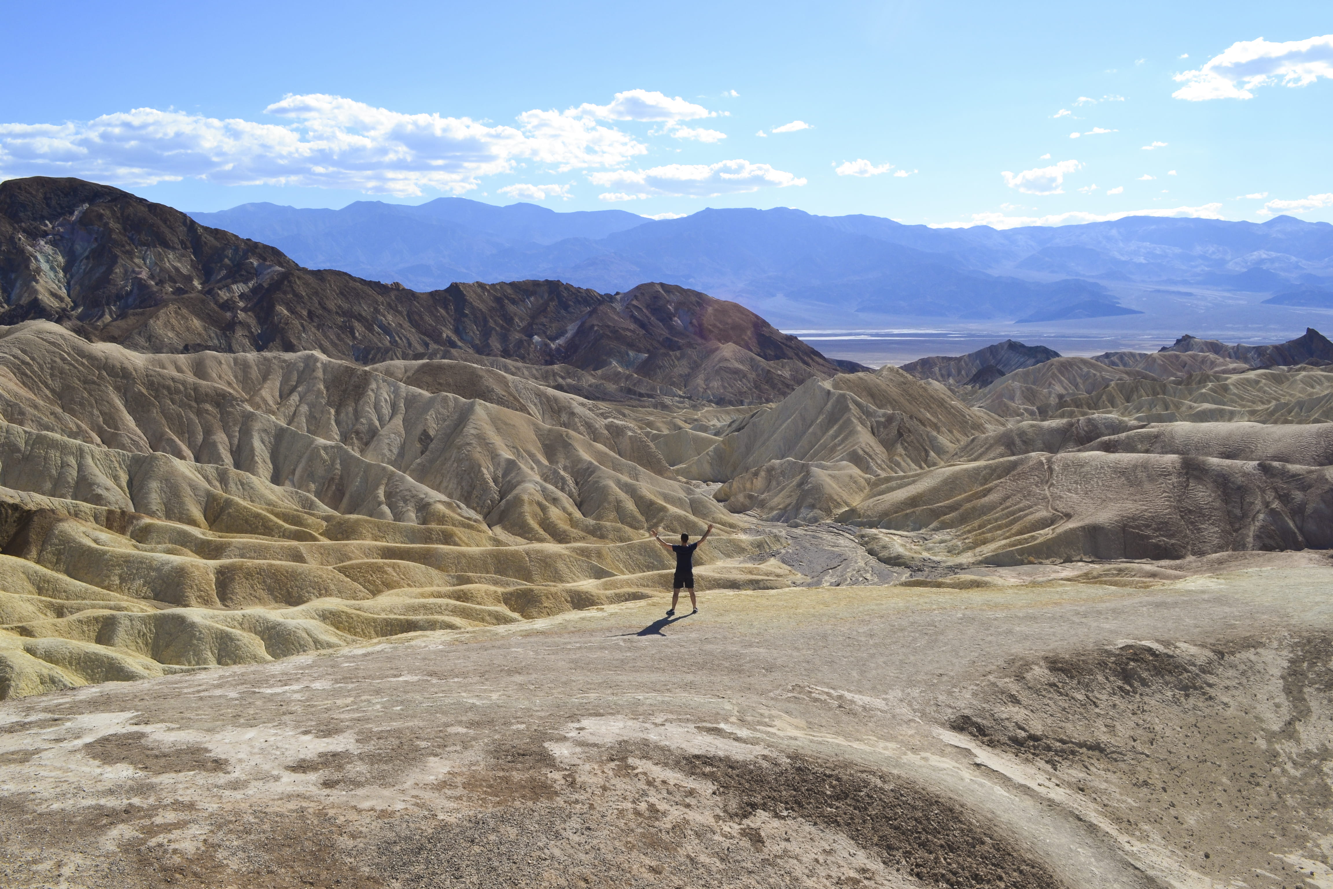 one person, environment, landscape, climate, leisure activity, scenics - nature, day, vacations, mountain range, desert, real people, nature, idyllic, death valley, HD Wallpaper