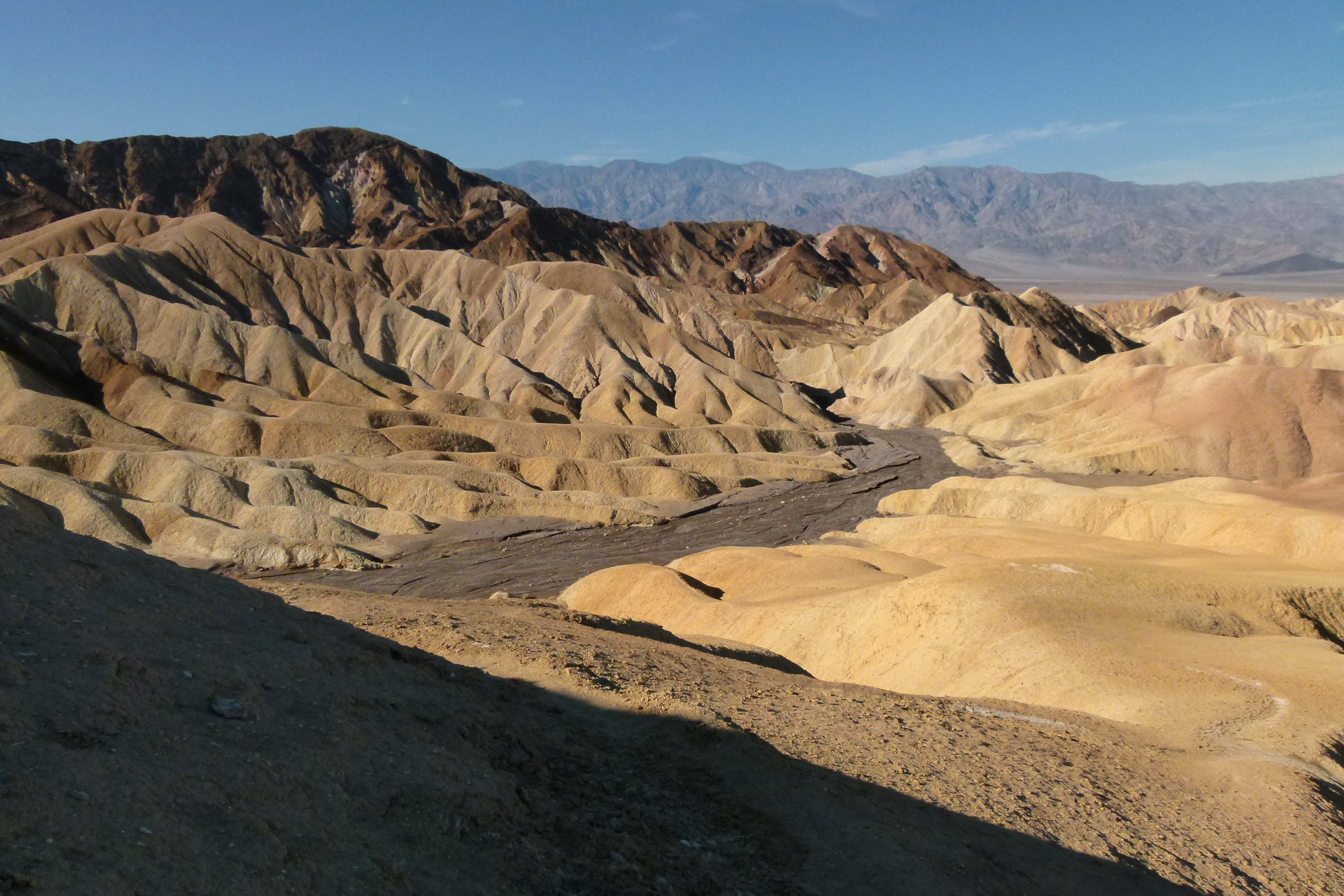brown, zabriskie point, non-urban scene, death valley, hot, desert, formation, land, zabriskie, rock, usa, landscape, tourist attraction, rock - object, HD Wallpaper