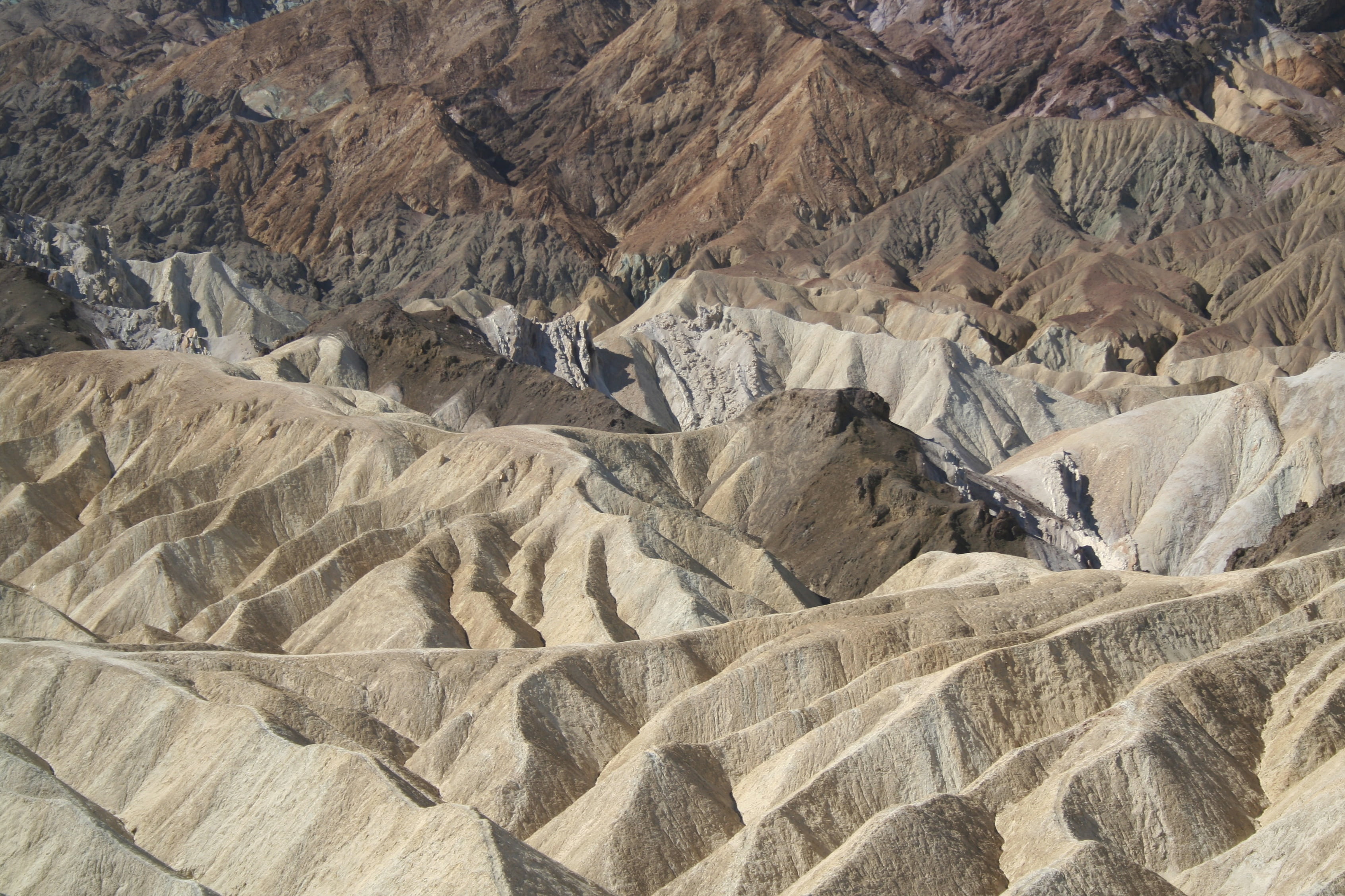 california, tranquility, usa, rock - object, eroded, rock formation, nature, landscape, 2K, high angle view, death valley, day, non-urban scene, mountain, HD Wallpaper