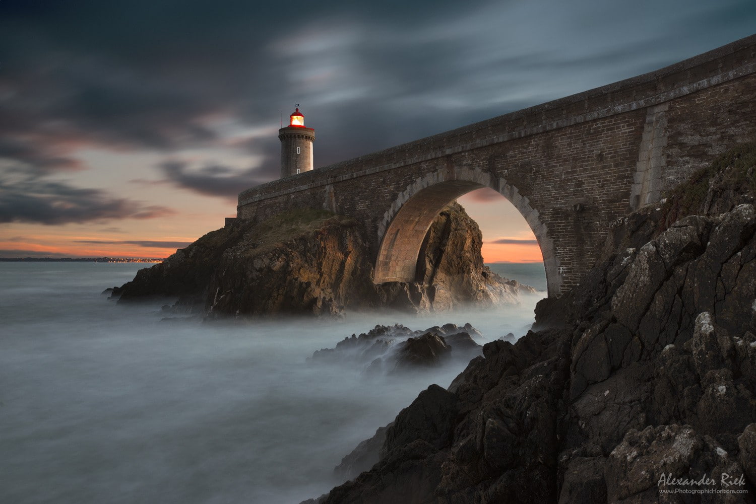 building, nature, sunset, rock - object, power in nature, lighthouse, bridge, built structure, guidance, beauty in nature, sky, building exterior, scenics - nature, HD Wallpaper