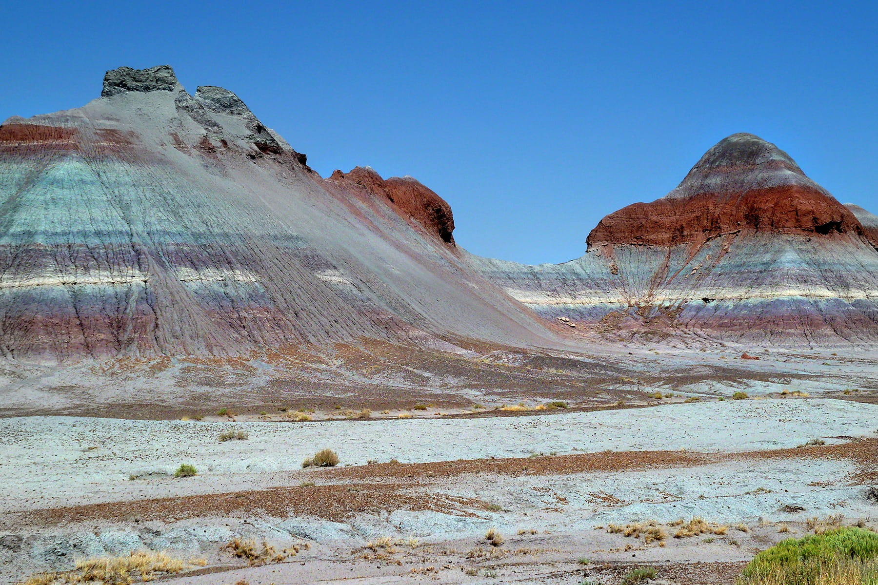 clear sky, arizona, geology, rock, tranquil scene, park, no people, 720P, erosion, land, petrified, mountain, usa, day, mountain peak, scenics, forest, HD Wallpaper