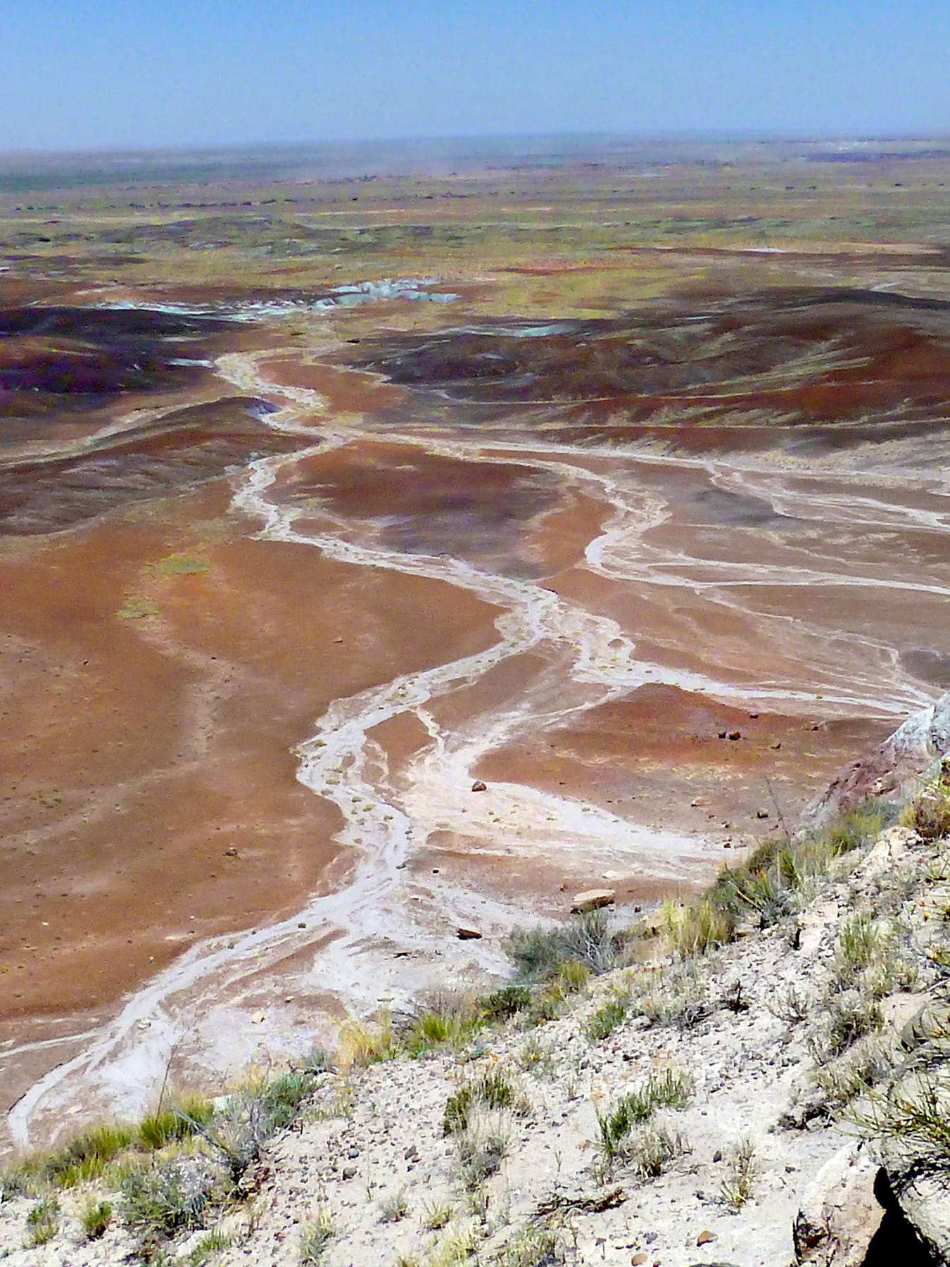 sky, scenics, erosion, usa, land, pollution, landscape, petrified forest national park, hot, remote, painted, day, power in nature, high angle view, non-urban scene, Phone HD Wallpaper