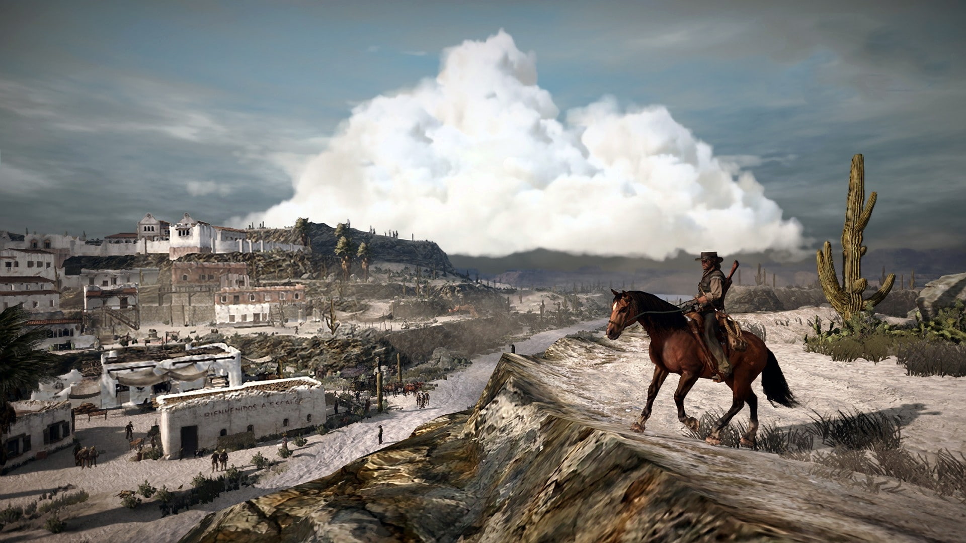 red, art, desert, redemption, animals, west, horses, dead, hd, 1080P, games, x, HD Wallpaper