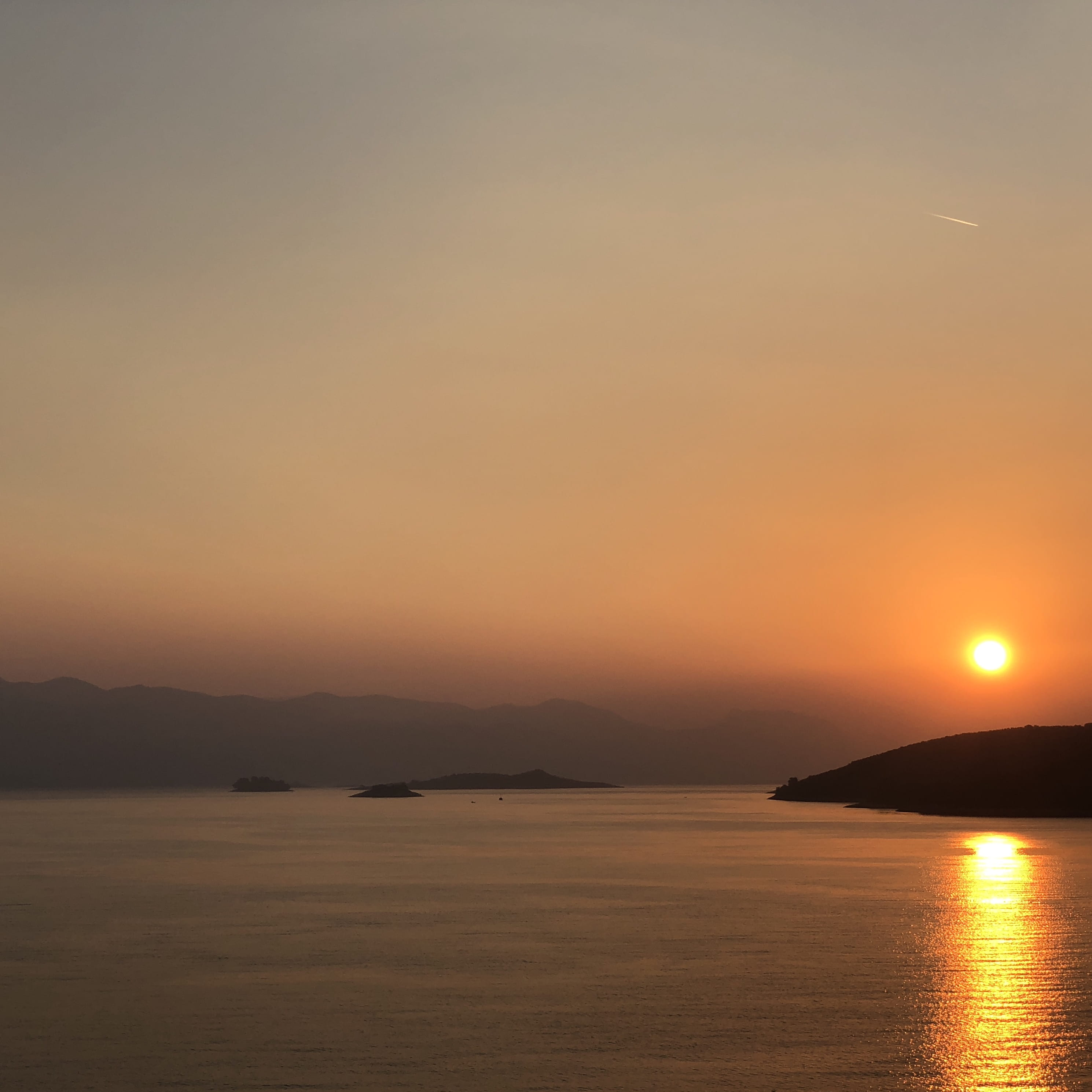 silhouette, no people, tranquil scene, croatia, tranquility, outdoors, beauty in nature, non-urban scene, sunset, idyllic, orange color, sky, mountain, Phone HD Wallpaper