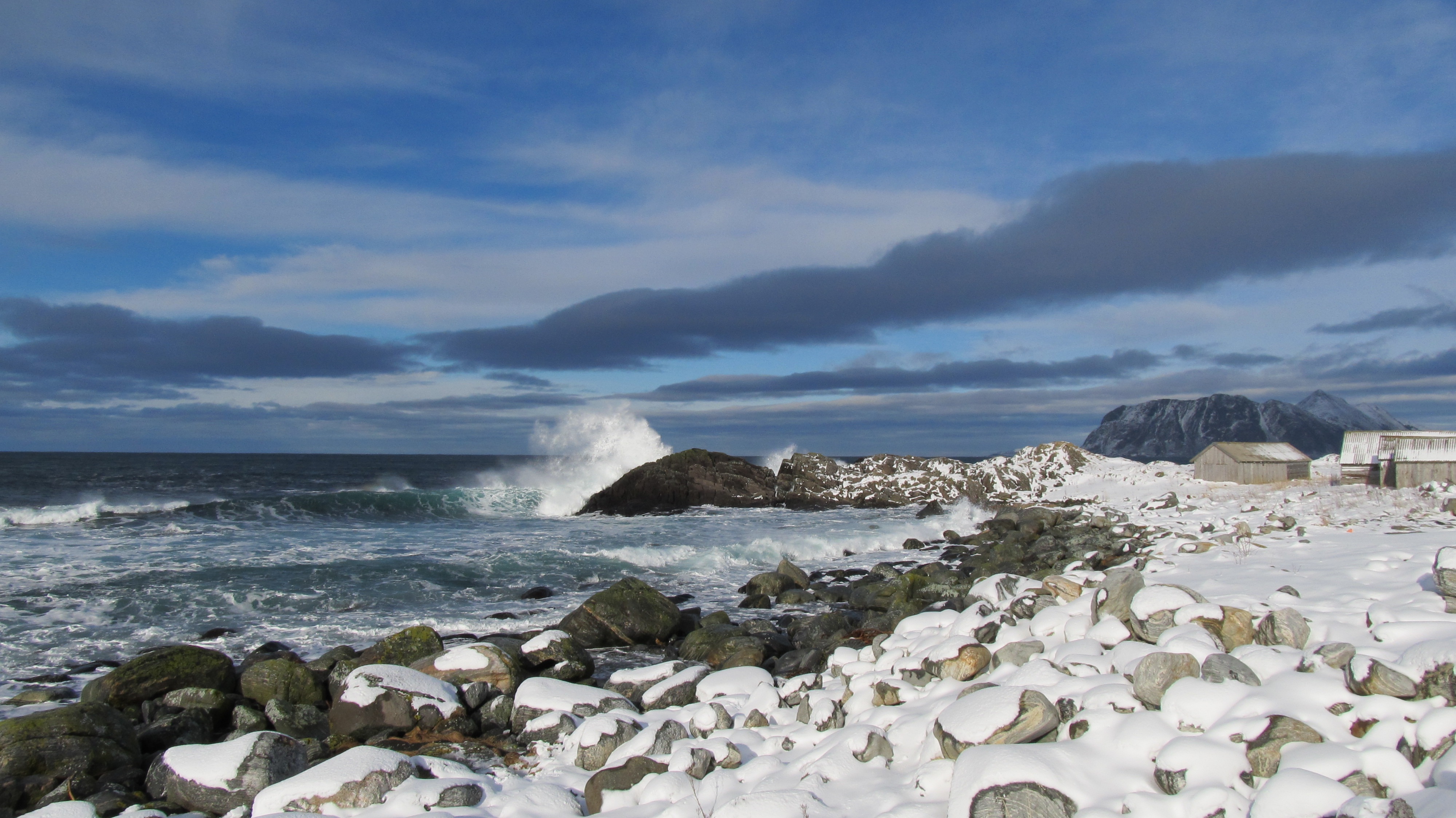 4K, solid, power in nature, pebble, scenics - nature, motion, cloud - sky, beach, sky, rock, no people, flø, sea, water, idyllic, norway, land, wave, outdoors, HD Wallpaper