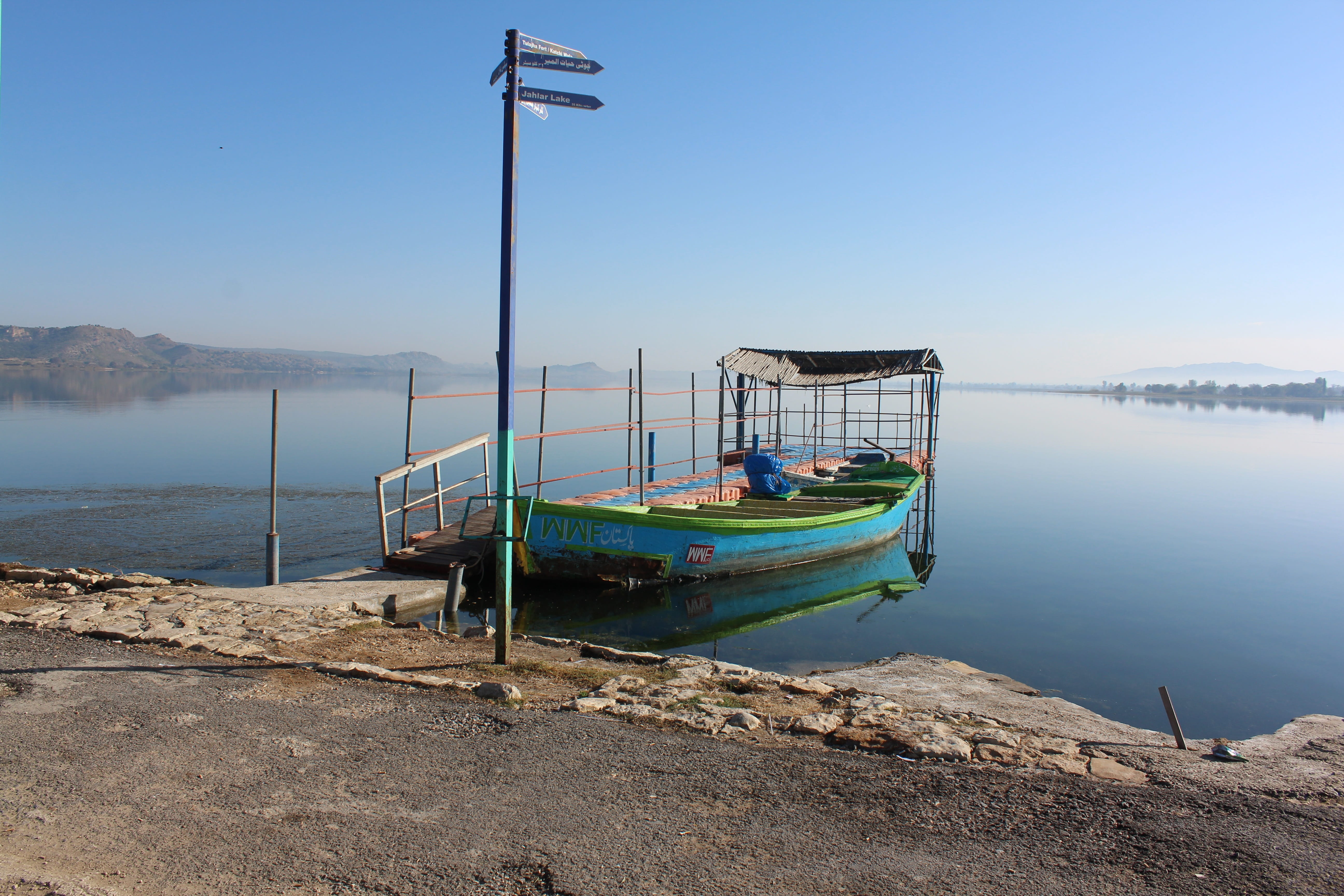 natural, transportation, clear sky, river, day, outdoors, blue, awesome view, landscapes, rowboat, beauty in nature, sky, 5K, moored, fishing boat, no people, HD Wallpaper