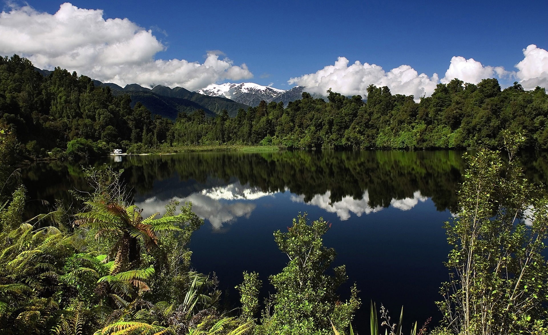 lake mapourika, Lake, new, pine woodland, tree, body, tranquility, nature, reflection lake, new zealand, mountain, oceania, cloud - sky, no people, mapourika, HD Wallpaper