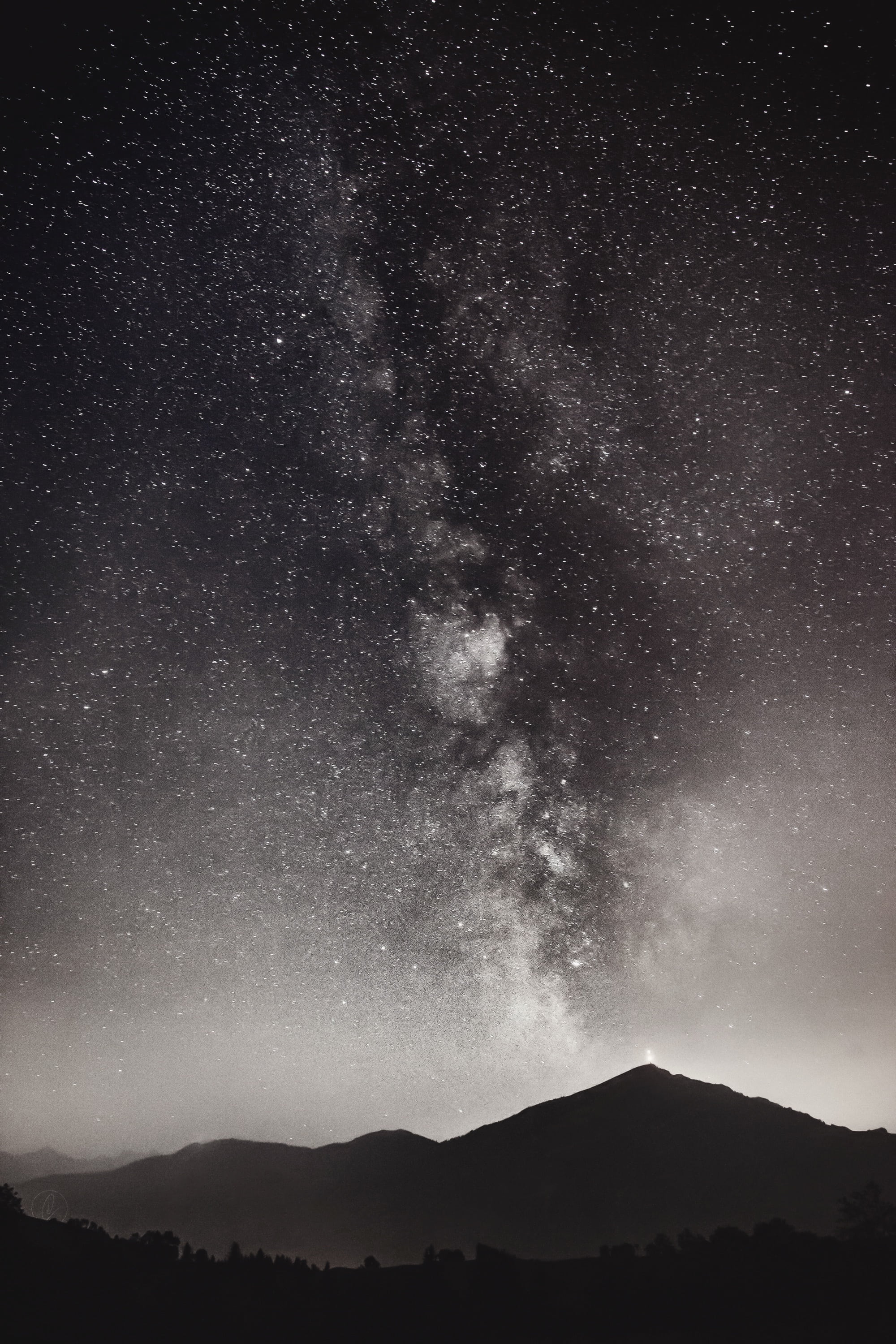 silhouette, galaxy, milky, landscape, sky, mountain, night, stars, summit, milky way, star - space, astronomy, scenics - nature, infinity, shadows, space, Phone HD Wallpaper