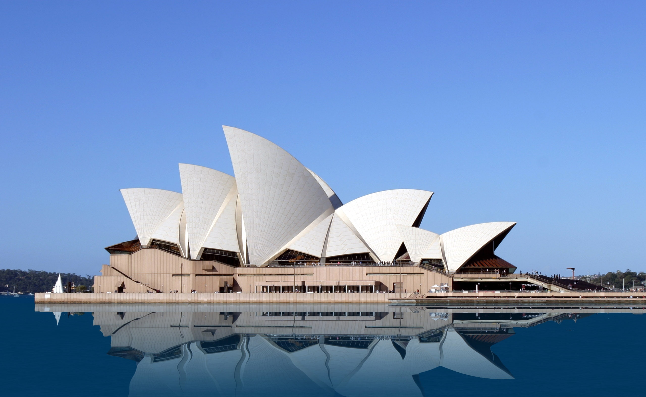 building exterior, 2K, clear sky, city, travel, Oceania, house, day, Australia, sunny, no people, House, Opera, built structure, sky, Sydney, travel destinations, HD Wallpaper