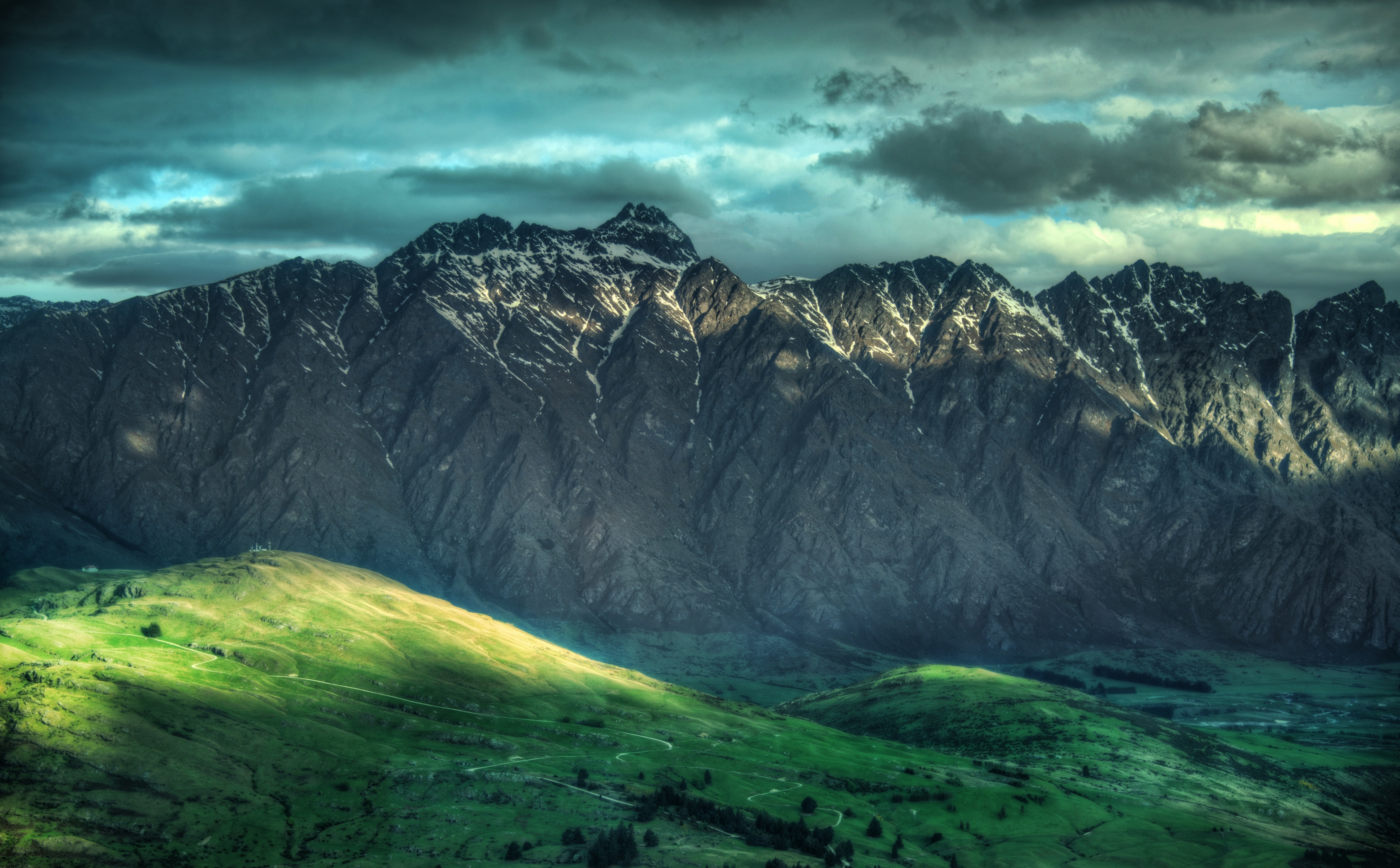 Hills, New Zealand, Mountains, zealand, Clouds, Oceania, new, Range, panorama, 5K, HD Wallpaper