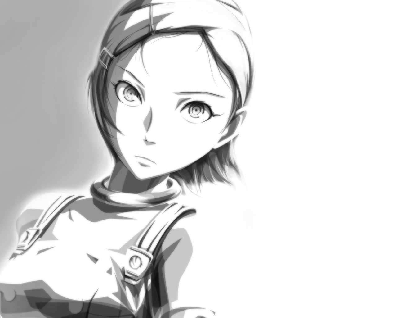 bw, hd, 720P, eureka, face, anime, drawing, cartoon/comic, seven, white, HD Wallpaper