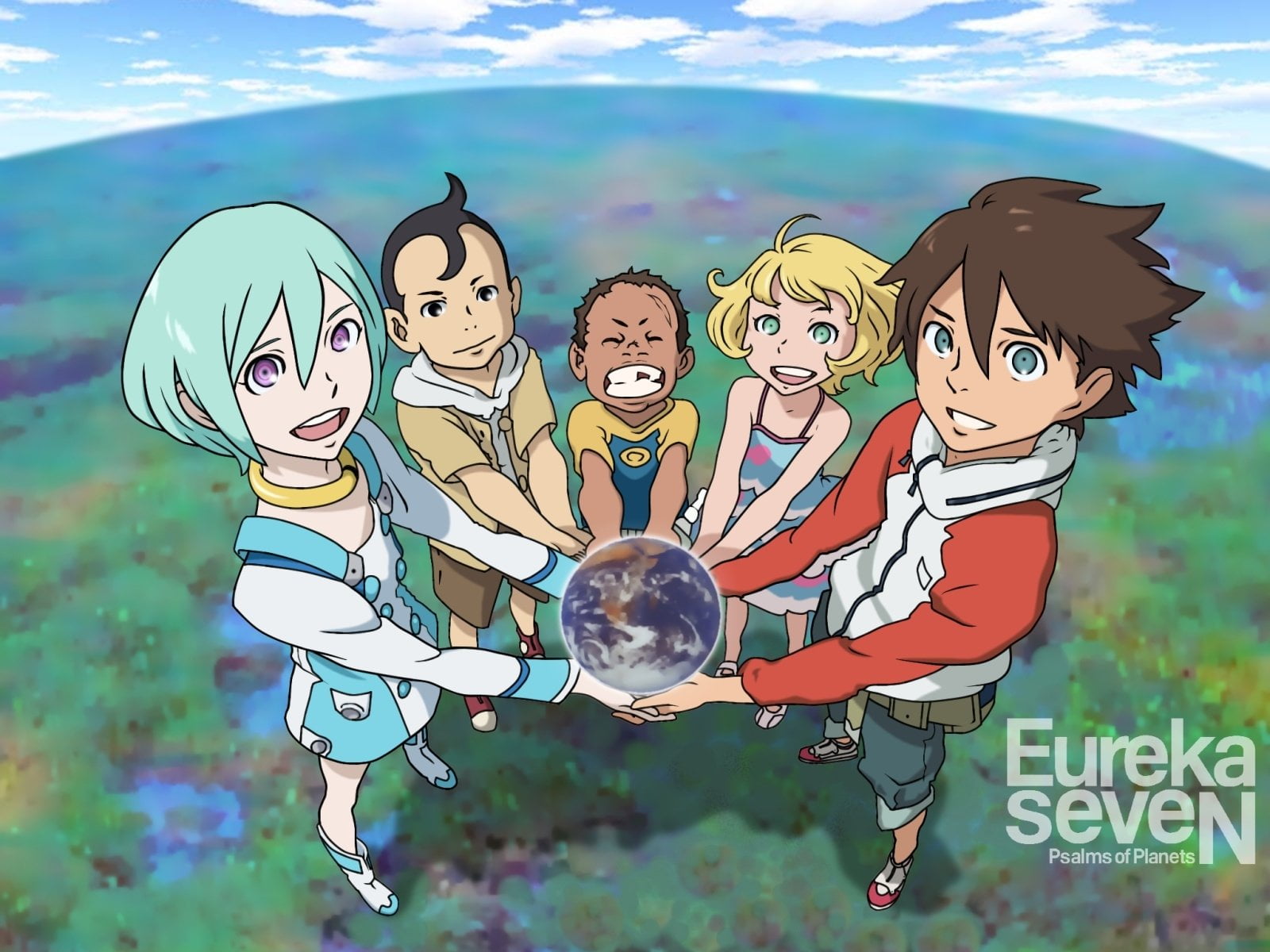real people, Anime, focus on foreground, females, Eureka Seven, 720P, representation, nature, cloud - sky, group of people, people, happiness, eureka, HD Wallpaper